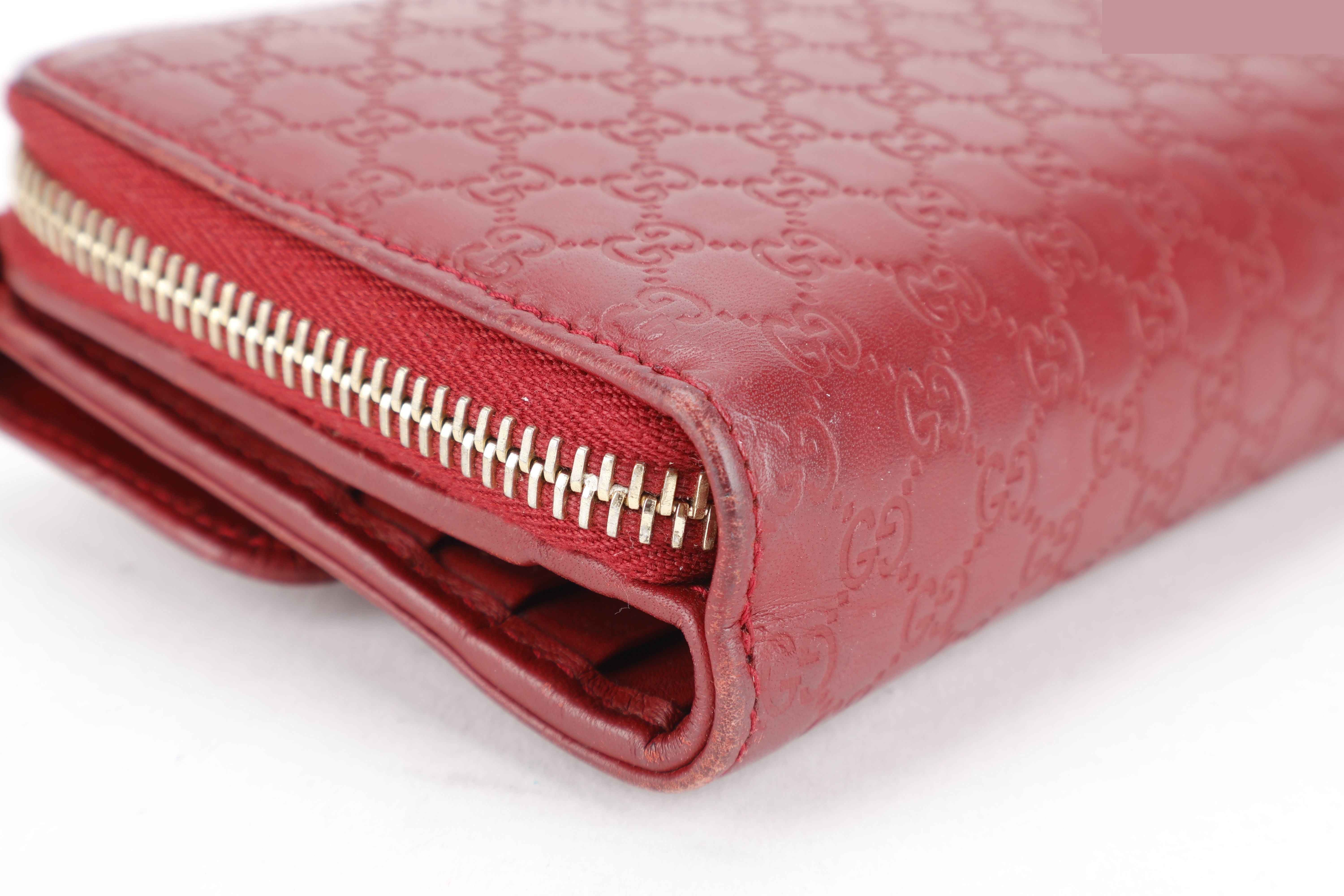 GG SIGNATURE CONTINENTAL ZIP WALLET RED — view 6