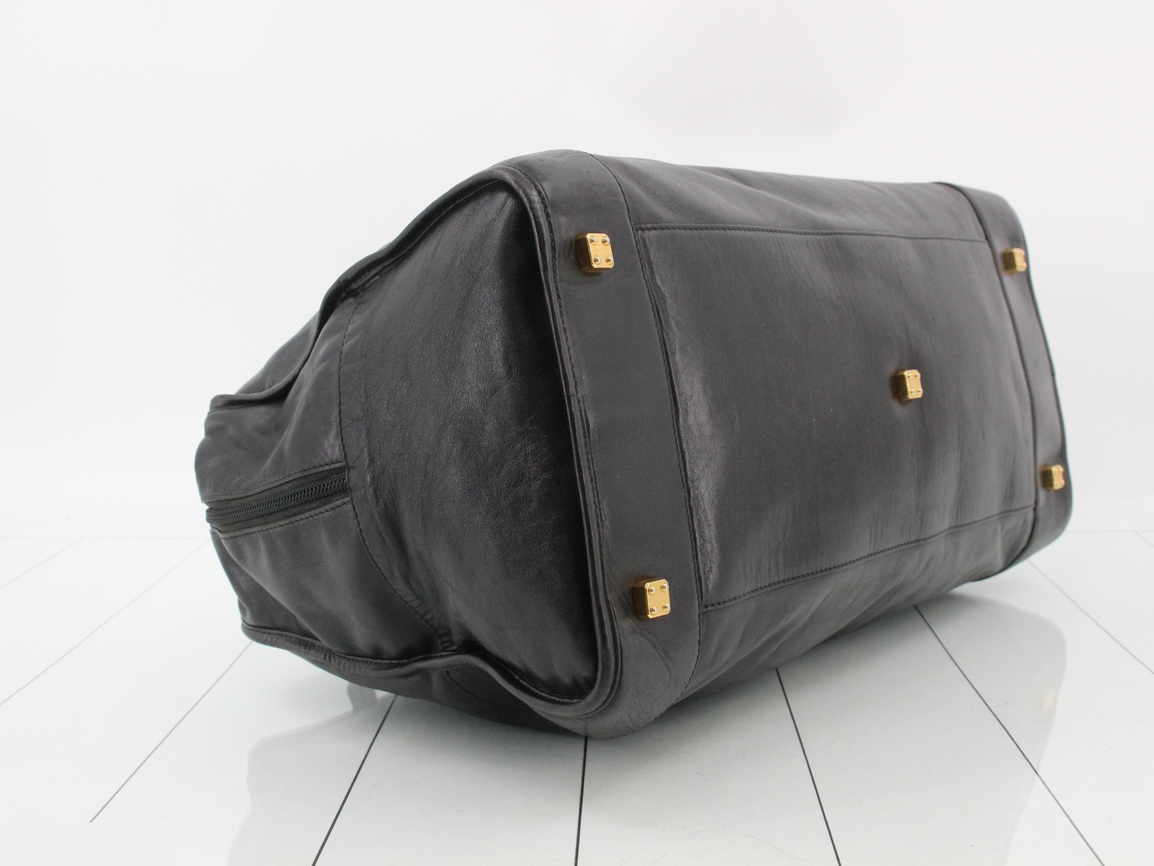 Amazona 50 Boston Bag, Leather, Black — view 5