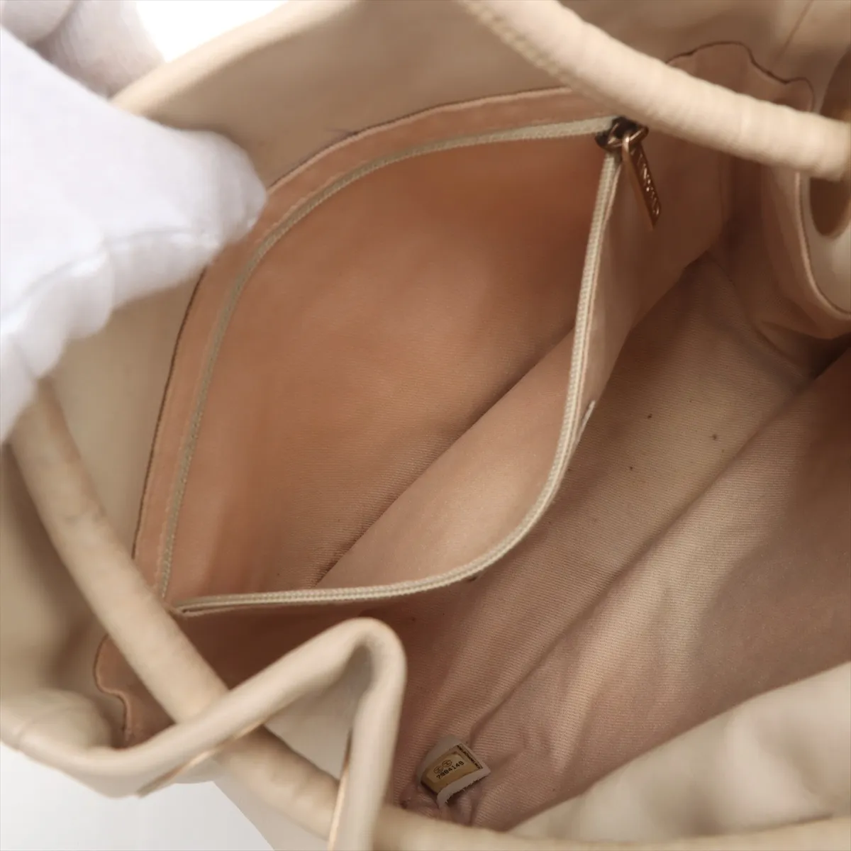 Camellia Lambskin Tote Bag Beige Gold Hardware 7984149 No. 7 — view 8