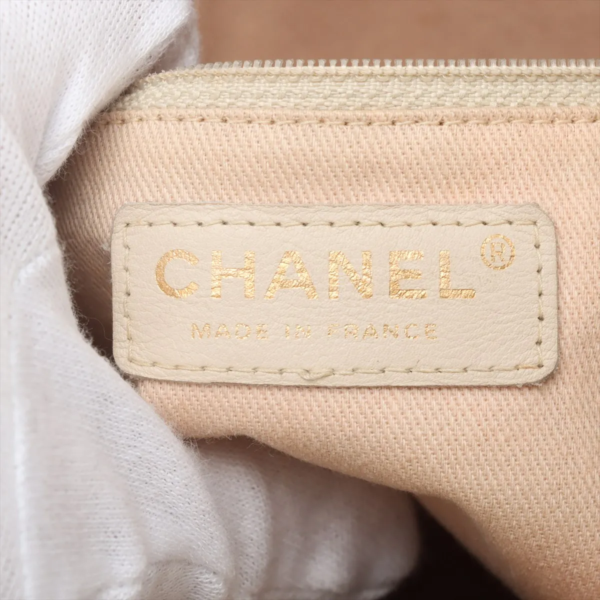 Camellia Lambskin Tote Bag Beige Gold Hardware 7984149 No. 7 — view 9