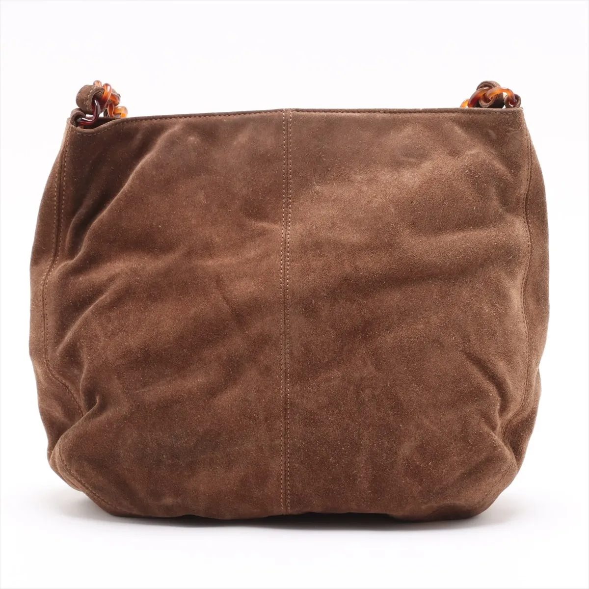 Coco Mark Suede Chain Shoulder Bag, Brown, 5492390, Series 5 — view 2