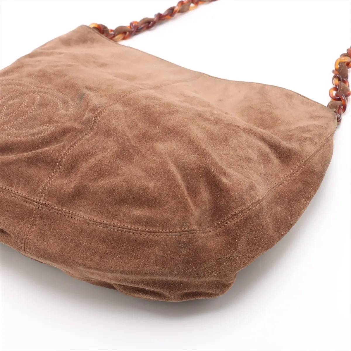 Coco Mark Suede Chain Shoulder Bag, Brown, 5492390, Series 5 — view 3