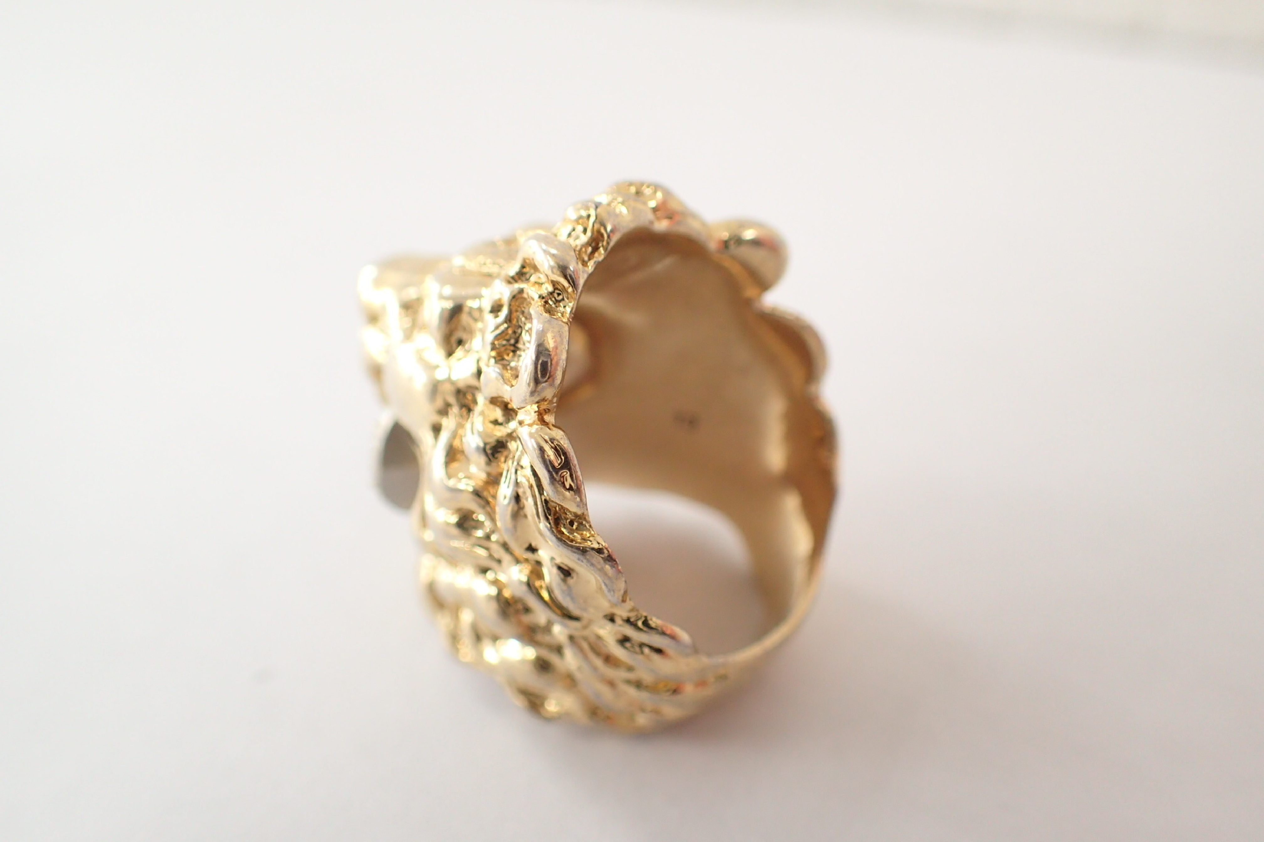 Lion Clear Stone Gold Color Ring — view 3