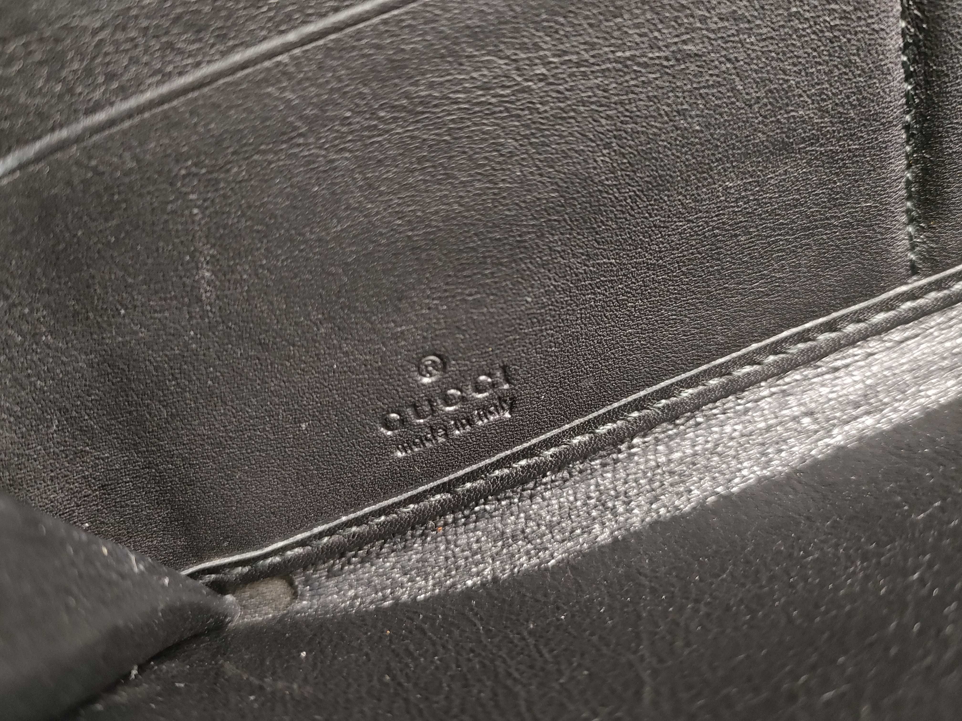 Guccissima Leather Round Long Wallet, Black, Serial Number — view 13