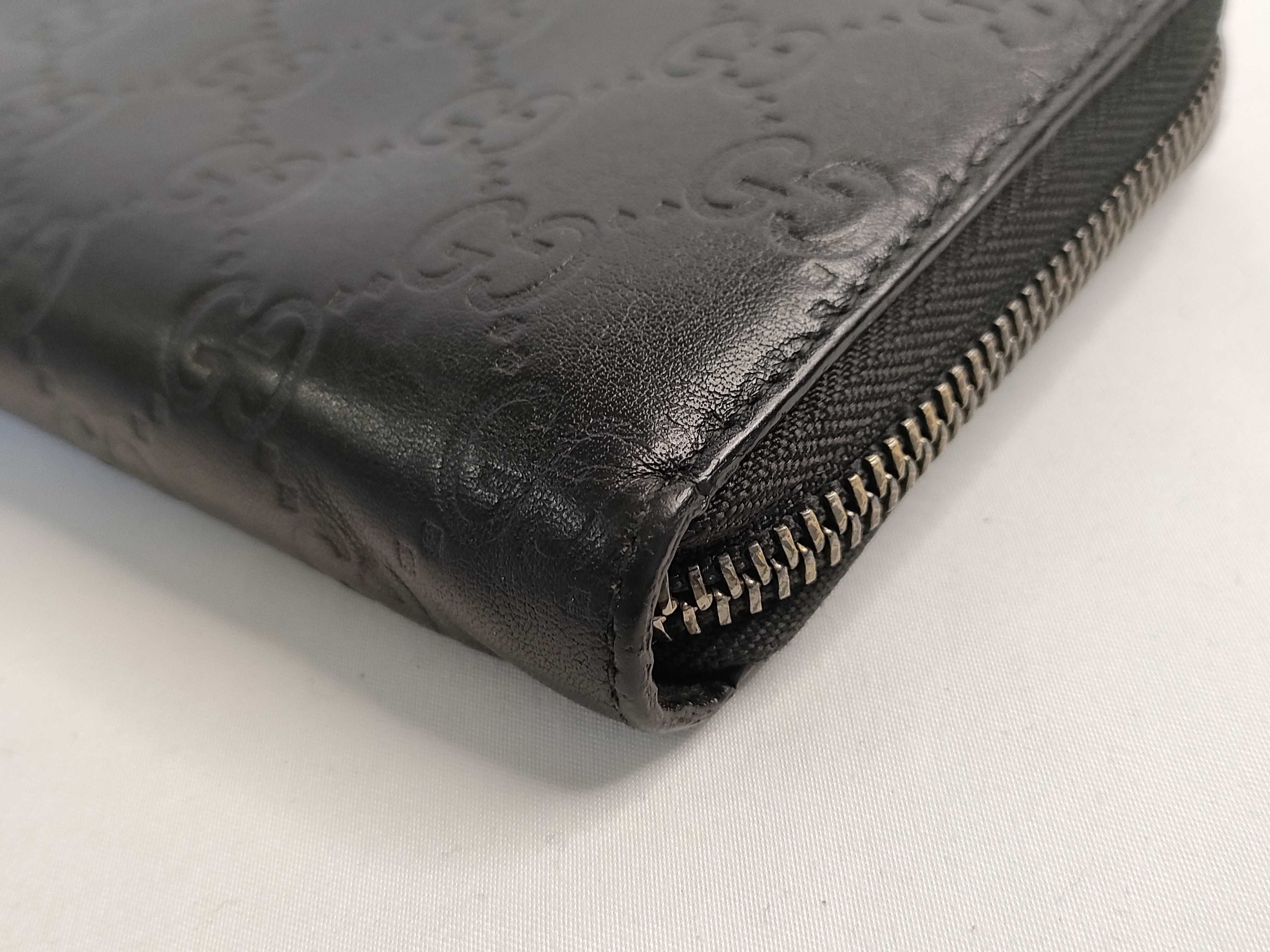 Guccissima Leather Round Long Wallet, Black, Serial Number — view 3