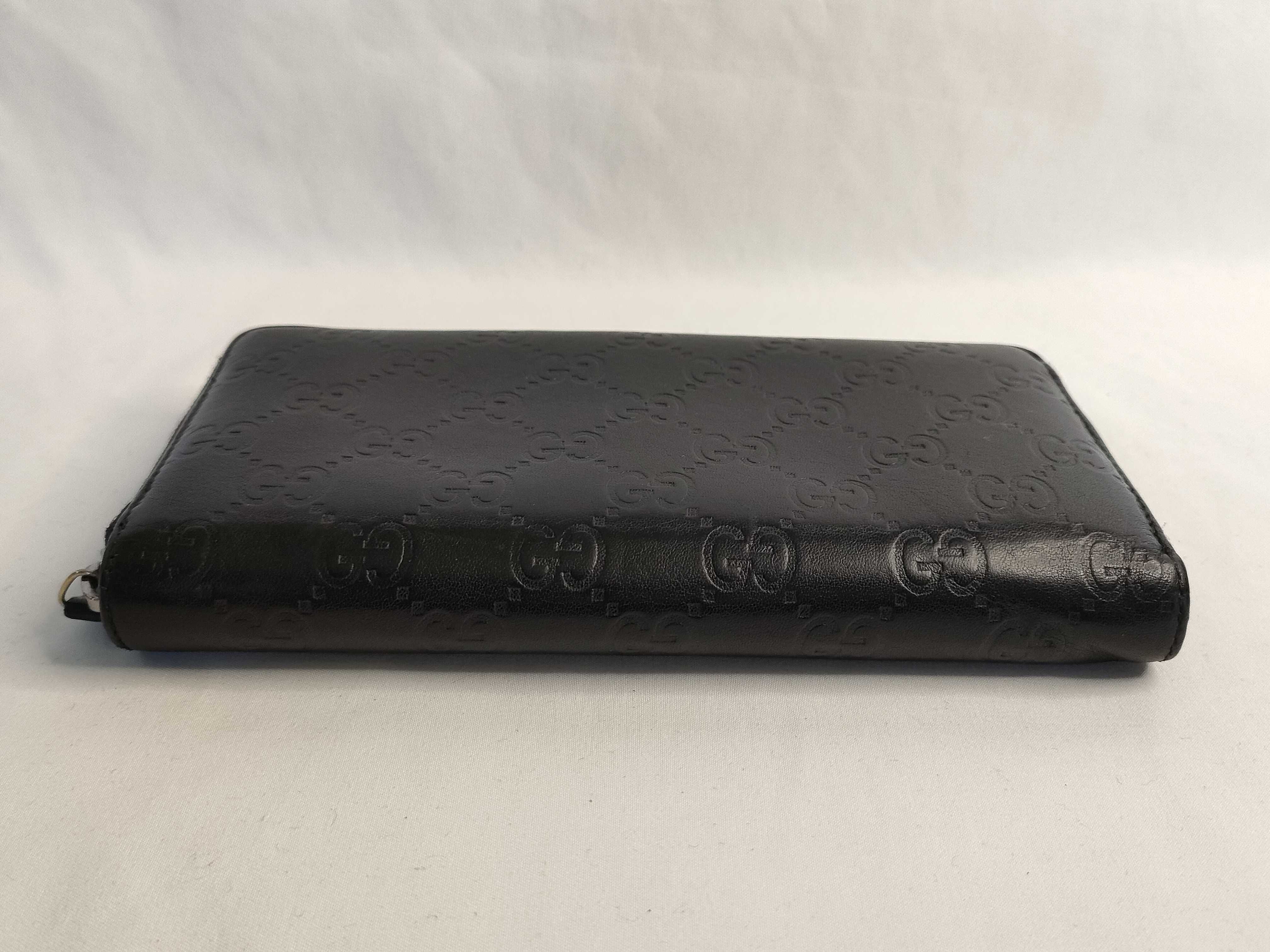 Guccissima Leather Round Long Wallet, Black, Serial Number — view 4