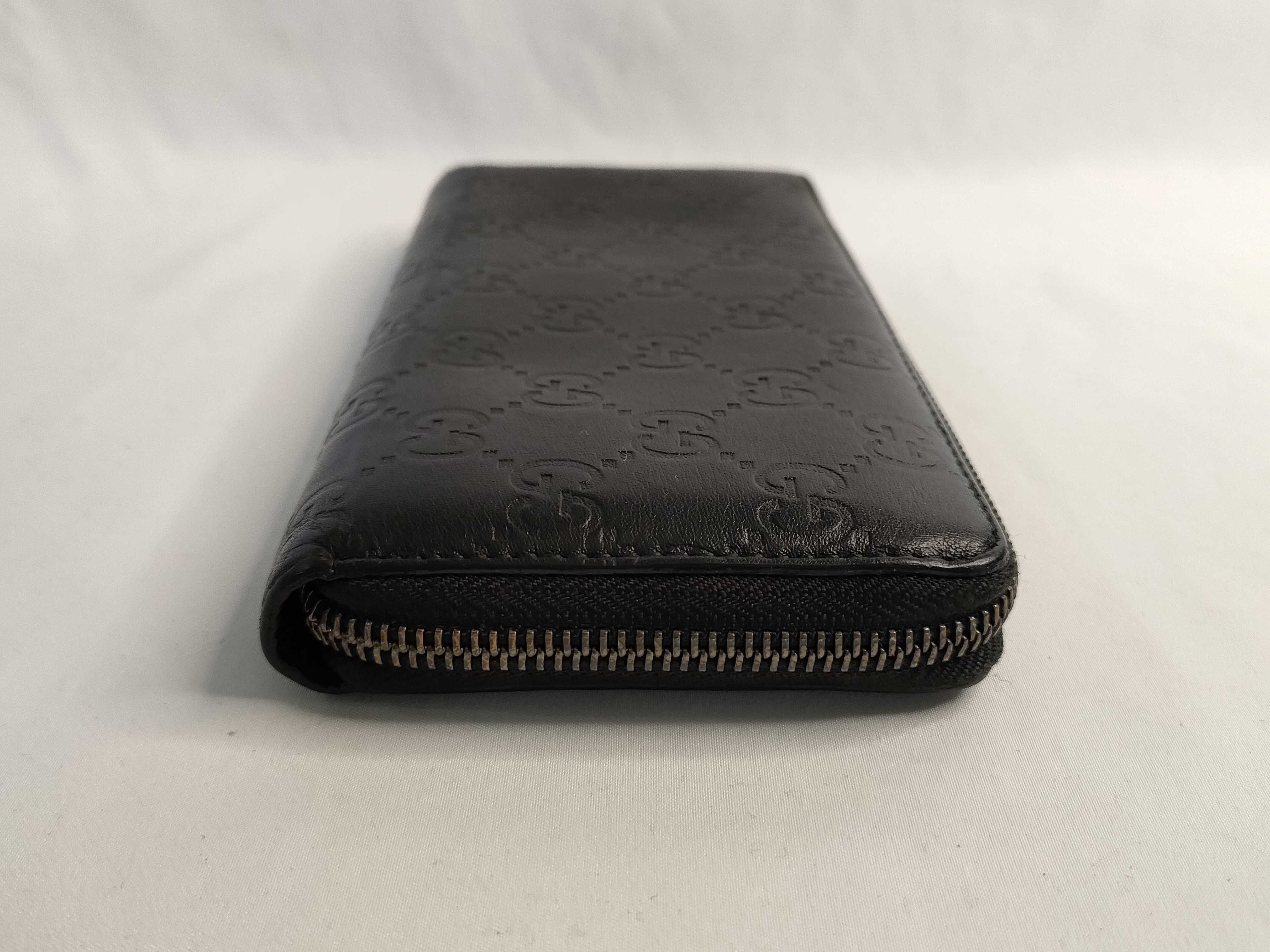 Guccissima Leather Round Long Wallet, Black, Serial Number — view 5