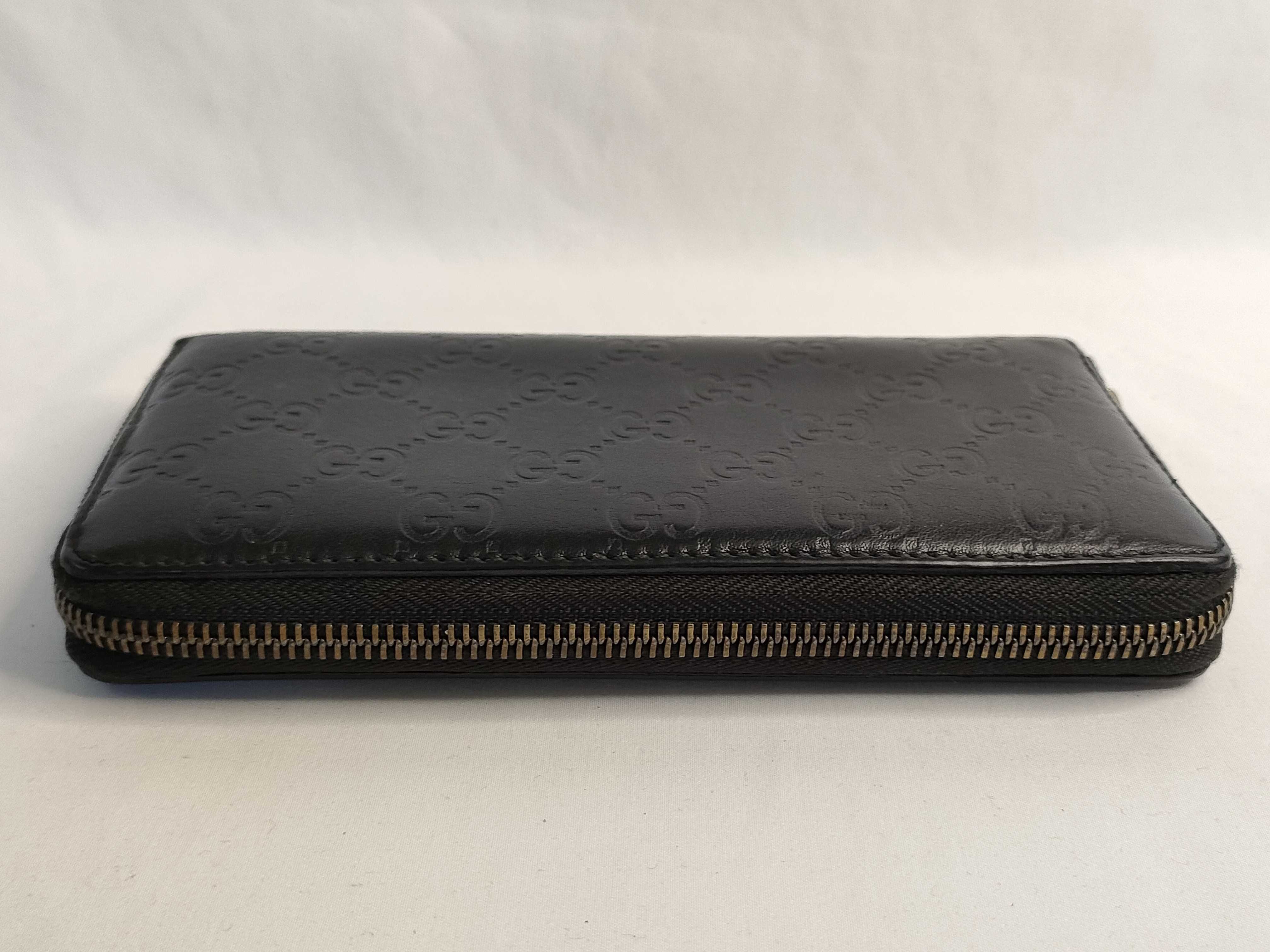 Guccissima Leather Round Long Wallet, Black, Serial Number — view 6