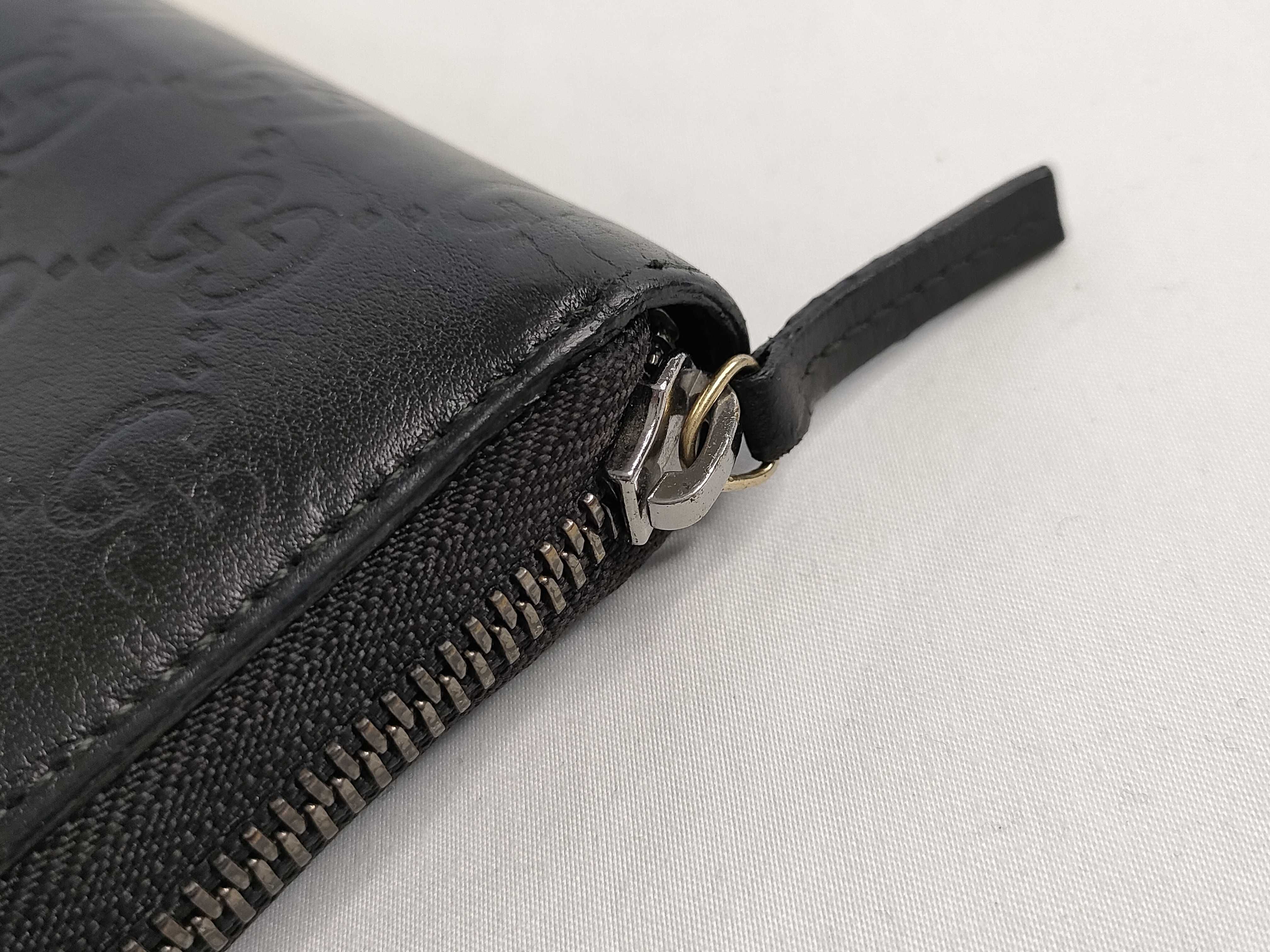 Guccissima Leather Round Long Wallet, Black, Serial Number — view 7