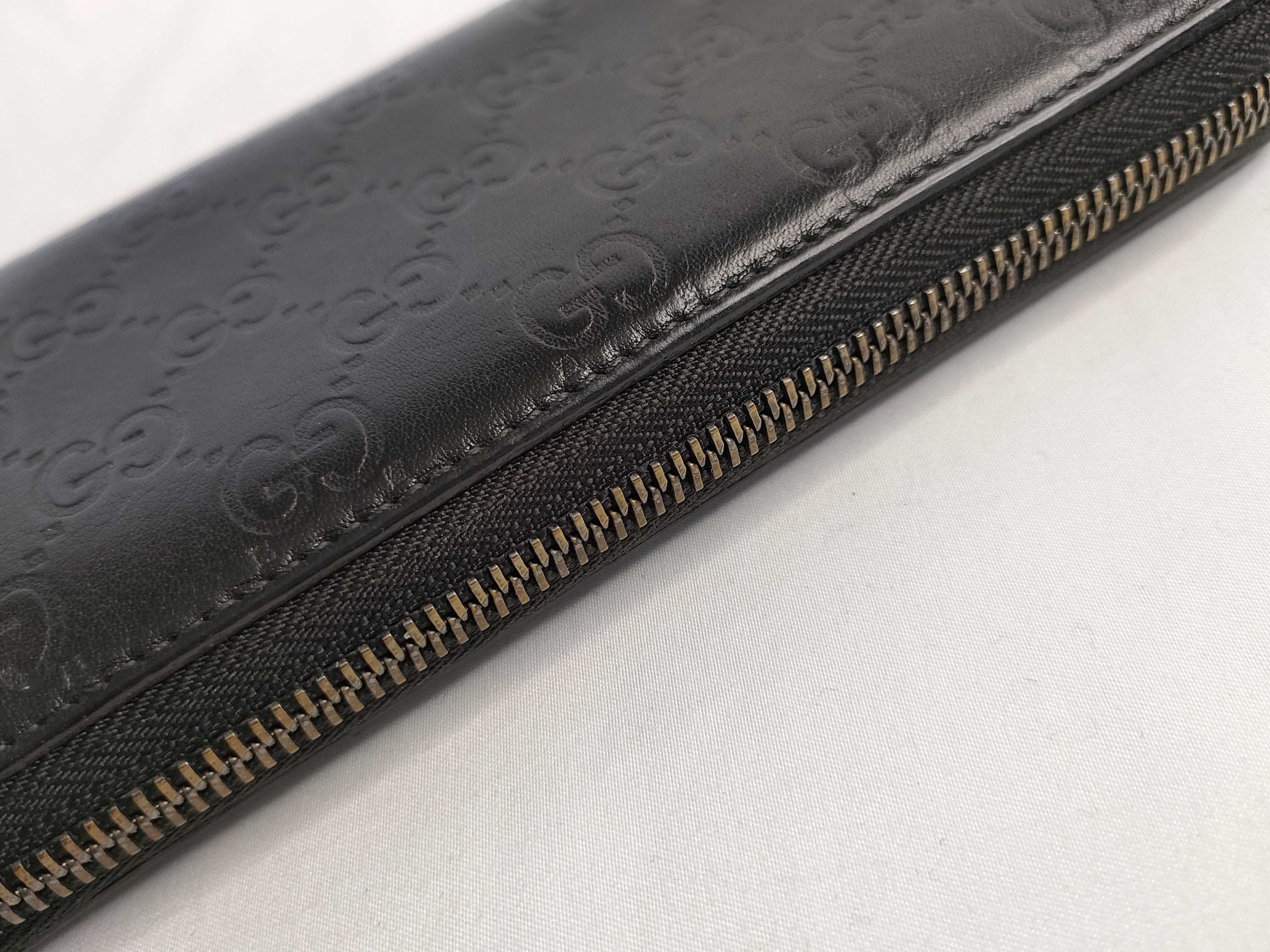Guccissima Leather Round Long Wallet, Black, Serial Number — view 8