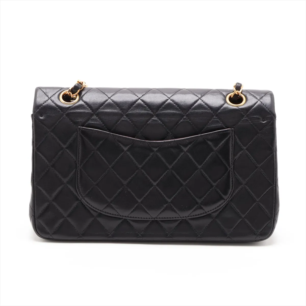 Matelassé 25 Lambskin Double Flap Double Chain Bag, Black with Gold Hardware, 6520142, Series 6, A01112 — view 2