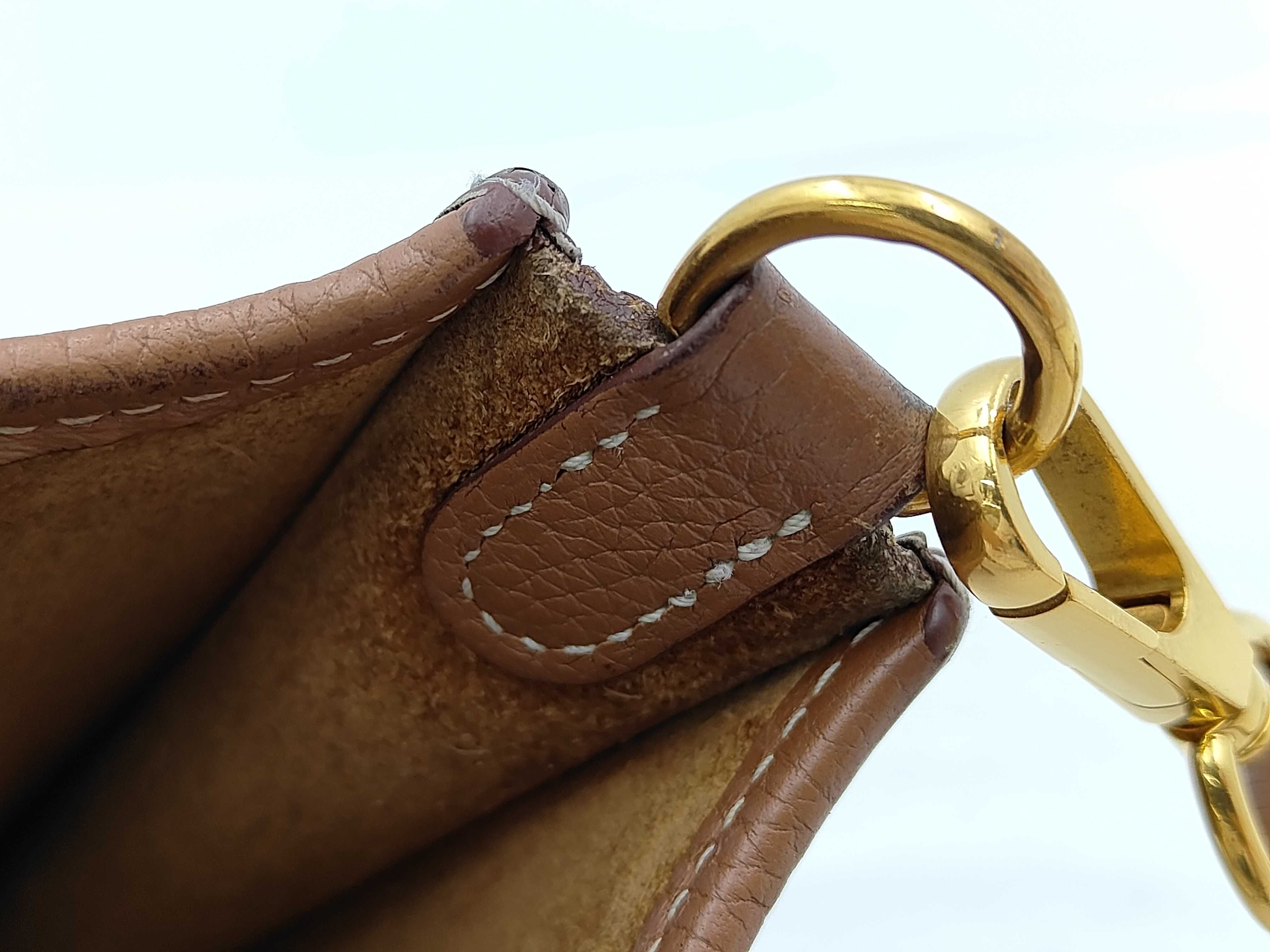 Evelyne TPM Taurillon Leather, Gold Hardware, U Stamp Shoulder Bag — view 8