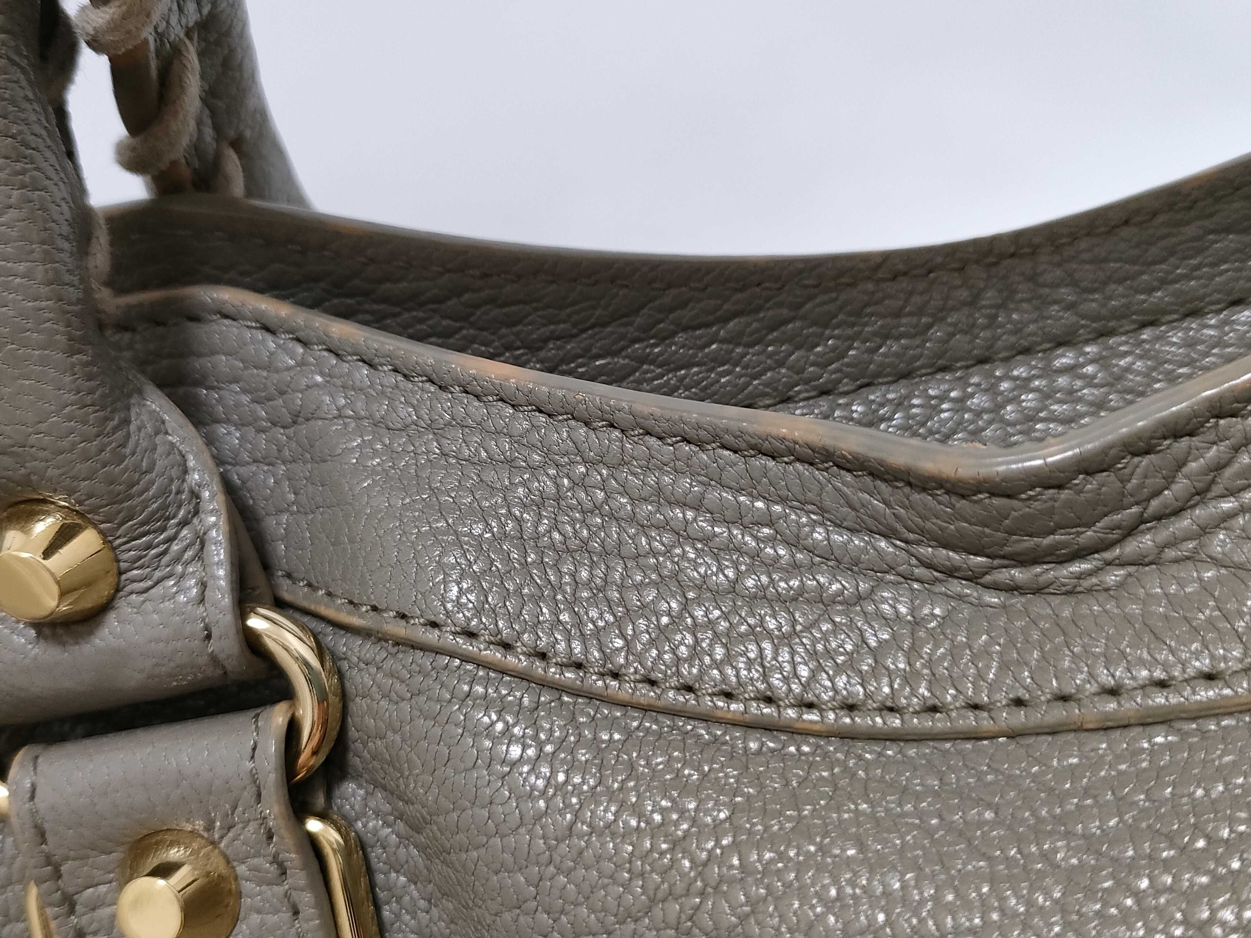 The City SG - Metallic Edge City Leather 2-Way Handbag Grey 505984 Shoulder Bag — view 14
