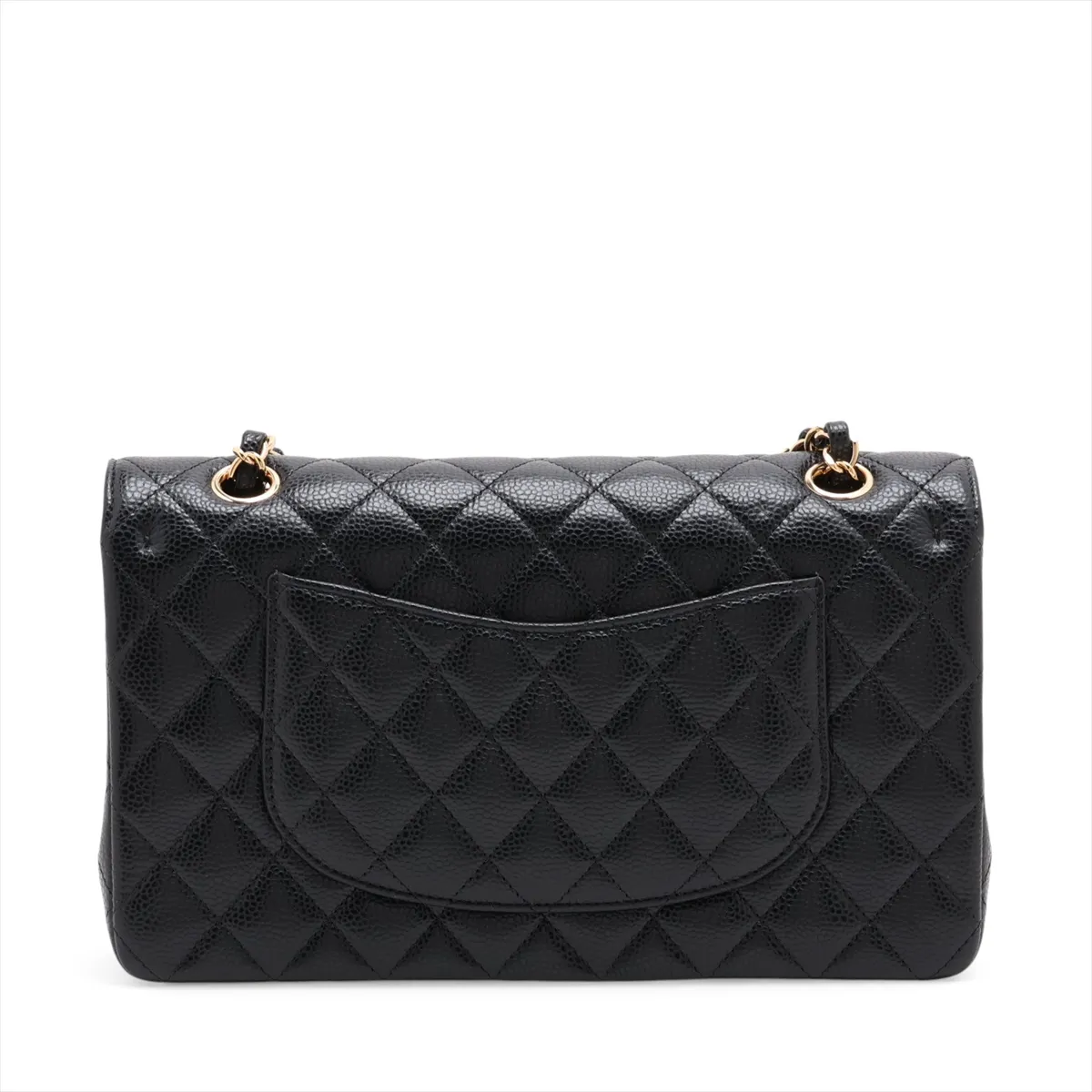 [Individually packaged] Chanel Matelassé 25 Caviar Skin Double Flap Double Chain Bag Black Gold Hardware GKUEP8GH Random Plate A01112 — view 2