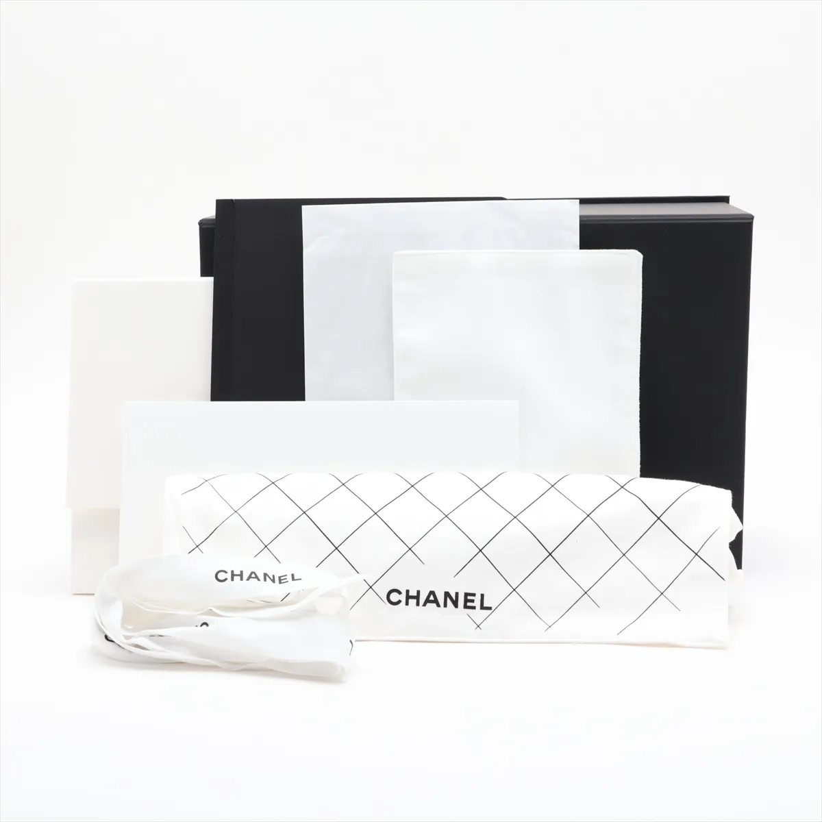 [Individually packaged] Chanel Matelassé 25 Caviar Skin Double Flap Double Chain Bag Black Gold Hardware GKUEP8GH Random Plate A01112 — view 14