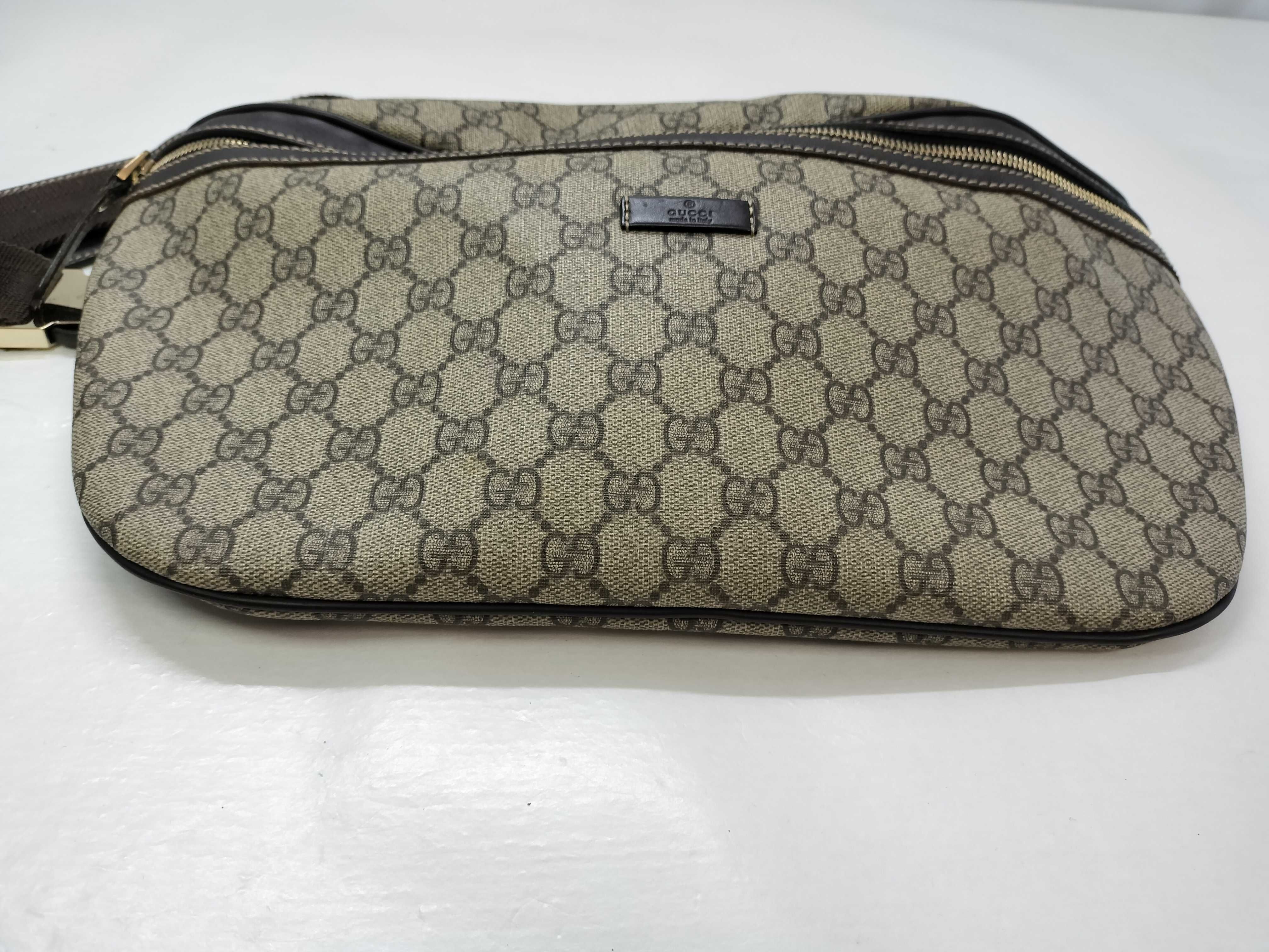 GG Supreme PVC x Leather Body Bag, Beige, 211110 (Waist Bag) — view 14