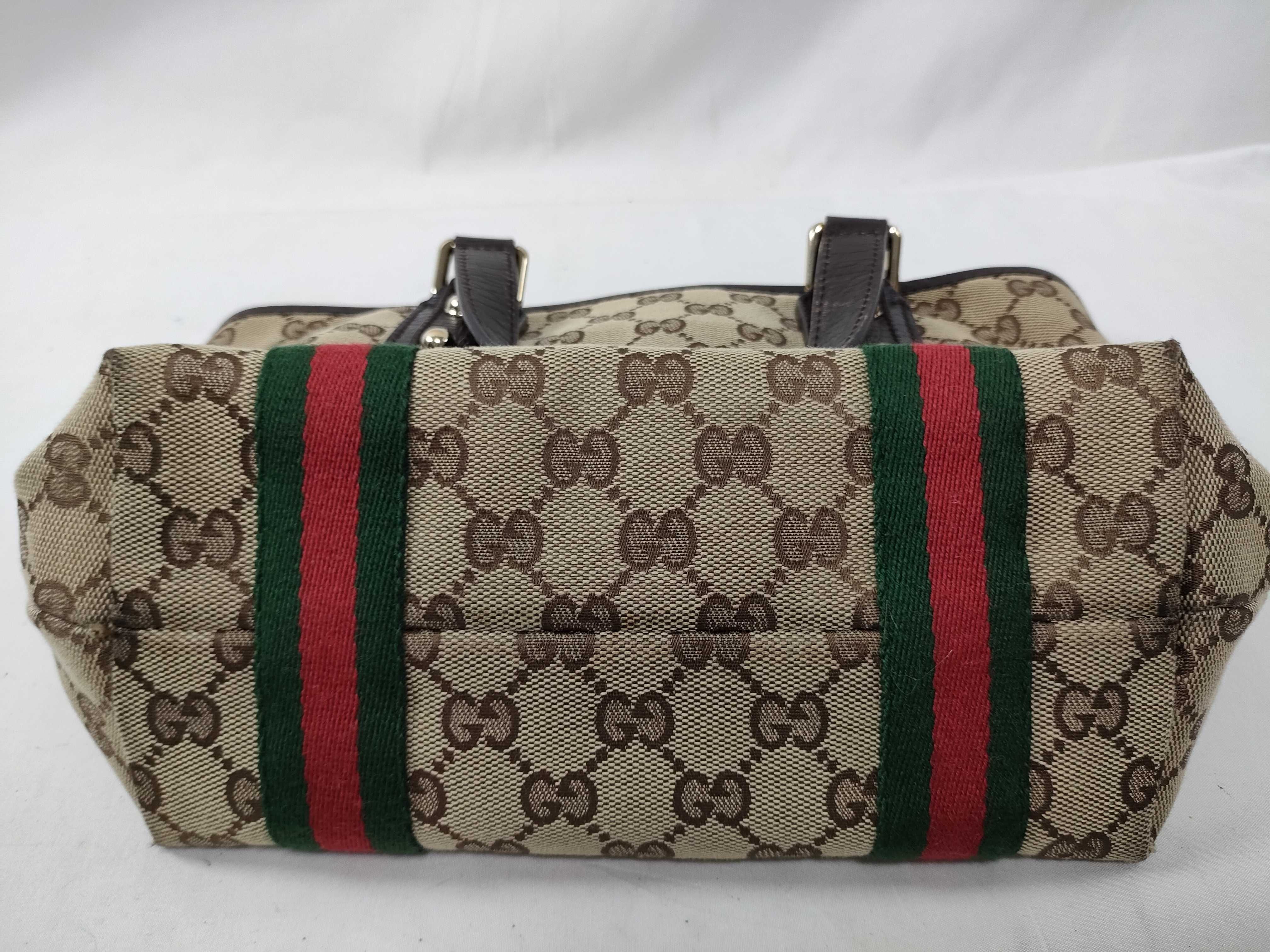 GG Canvas Tote Bag, Beige x Sherry Handbag — view 11