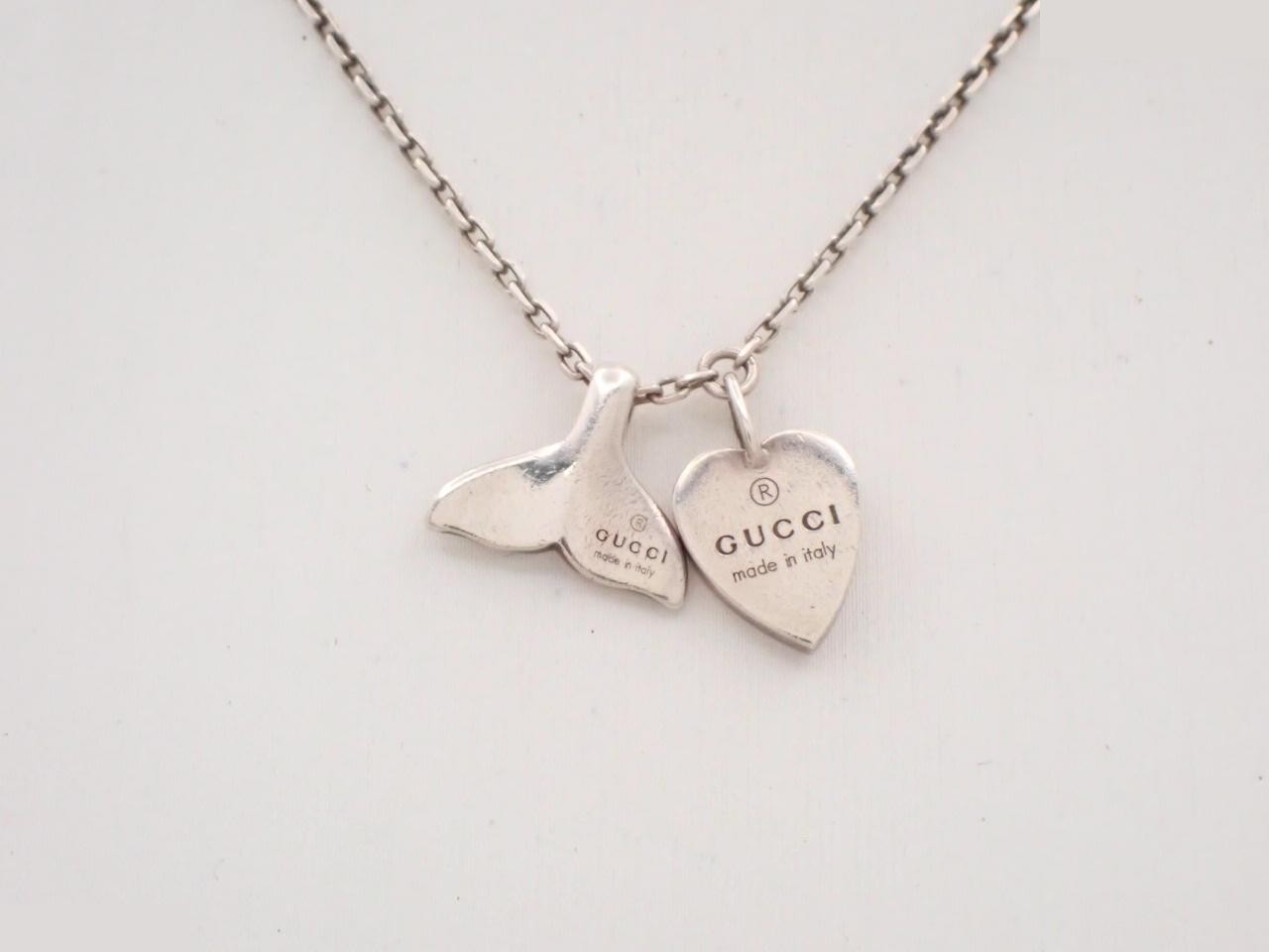 Heart Whale Necklace, 925 Sterling Silver, 6.2g, Neck Circumference Approx. 46cm