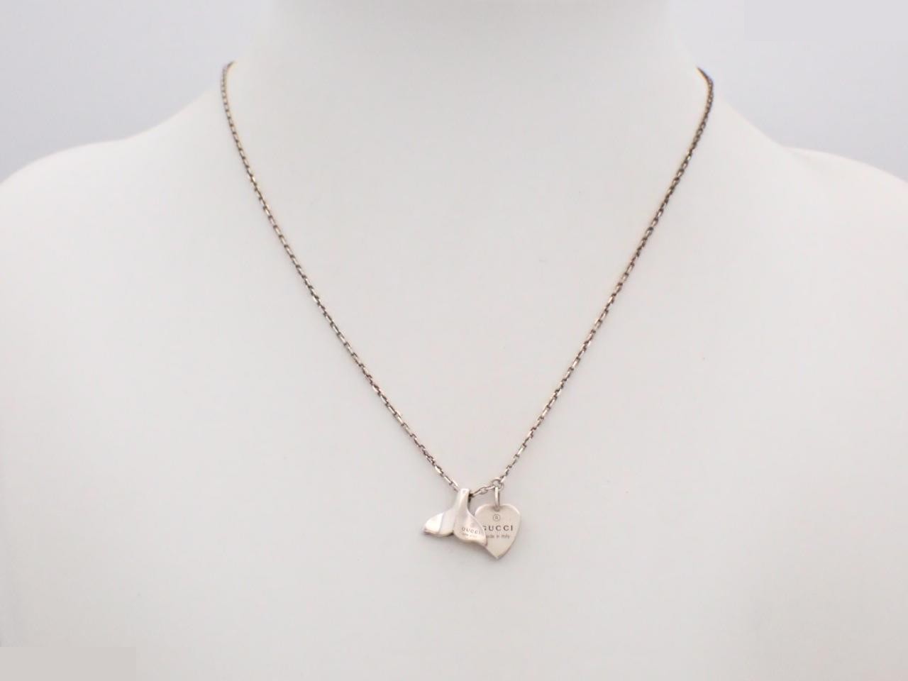 Heart Whale Necklace, 925 Sterling Silver, 6.2g, Neck Circumference Approx. 46cm — view 3