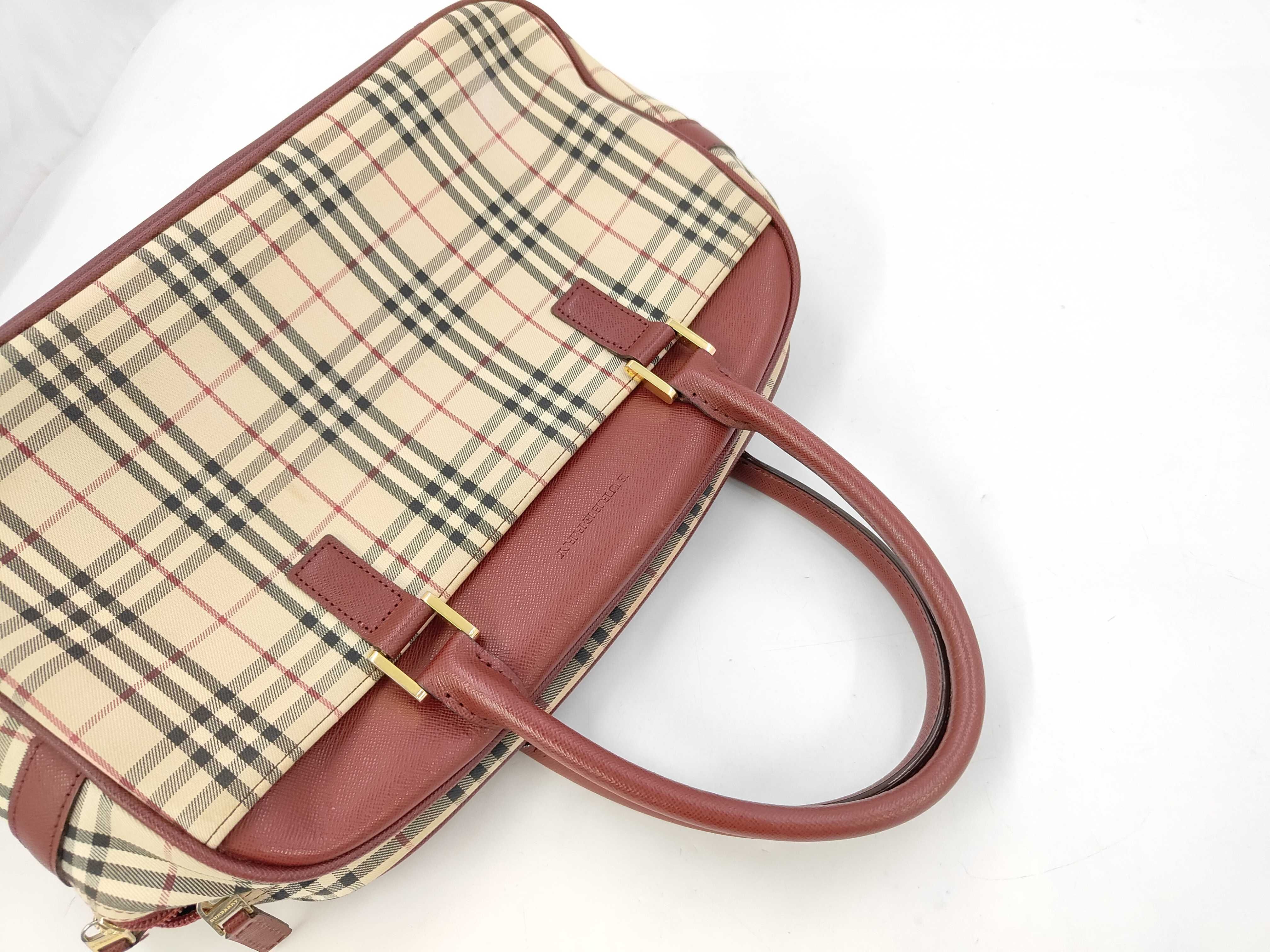 Mini Boston Tote Bag, Nova Check Tote Bag — view 5