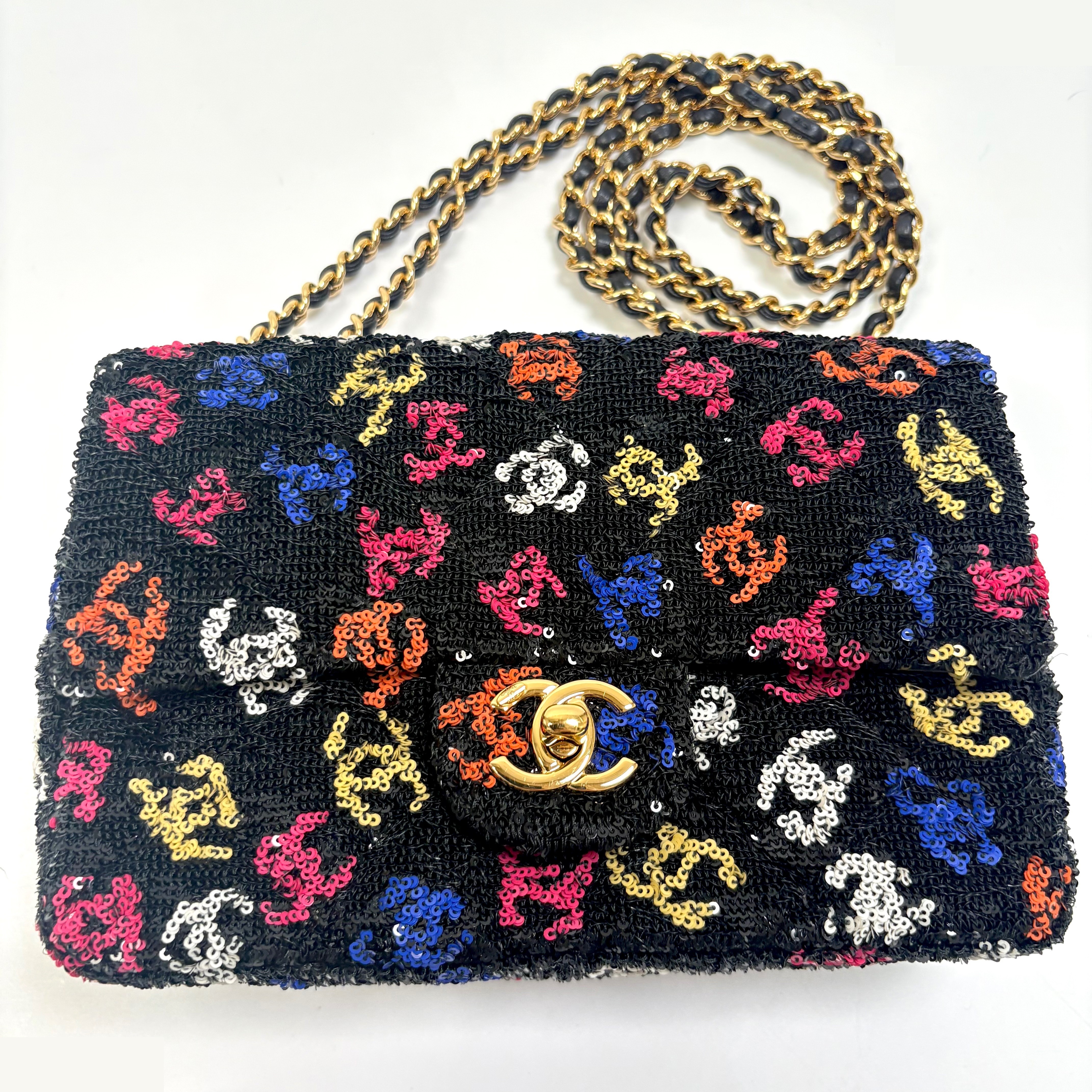 IC Matelassé Coco Mark Sequin Shoulder Bag — view 3