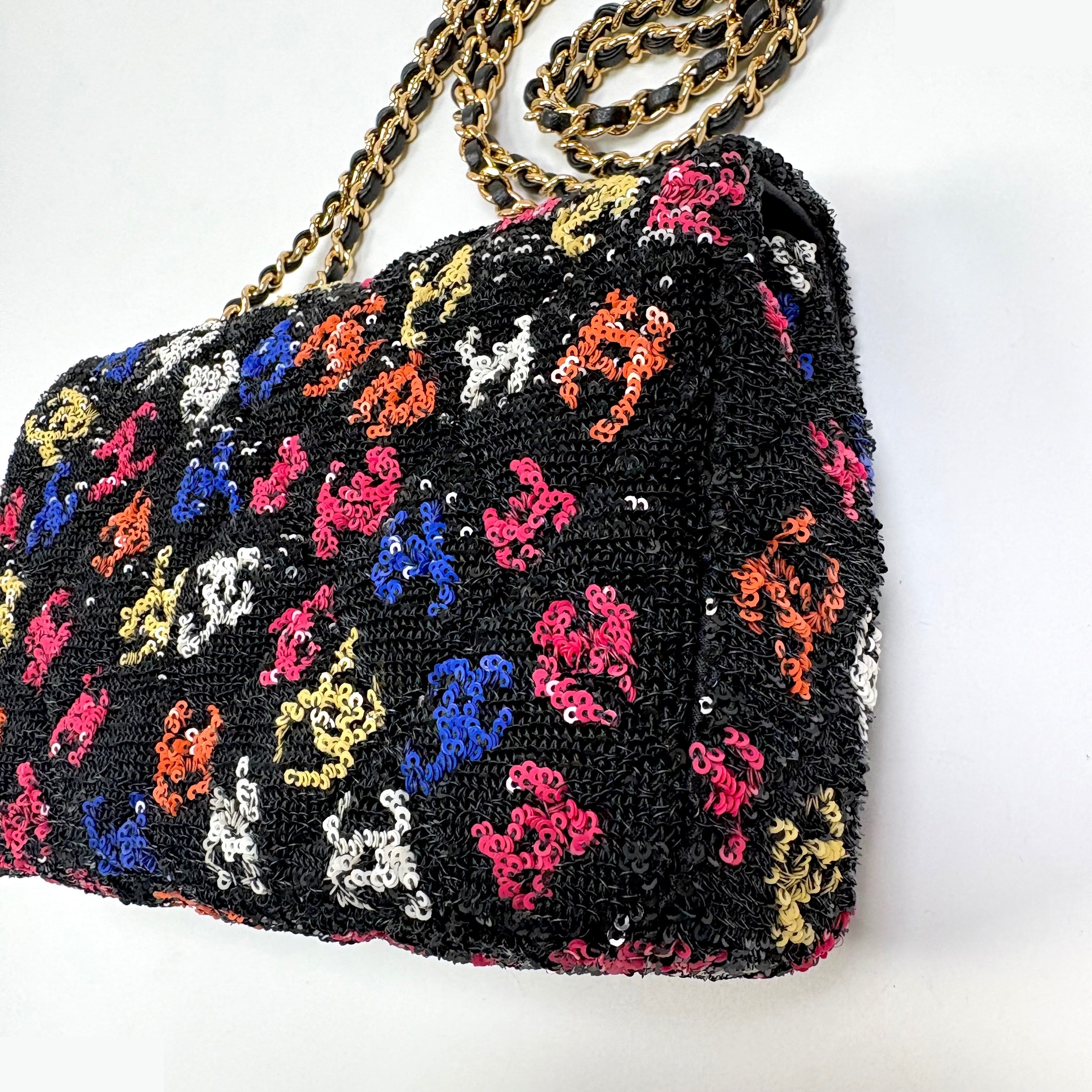 IC Matelassé Coco Mark Sequin Shoulder Bag — view 6