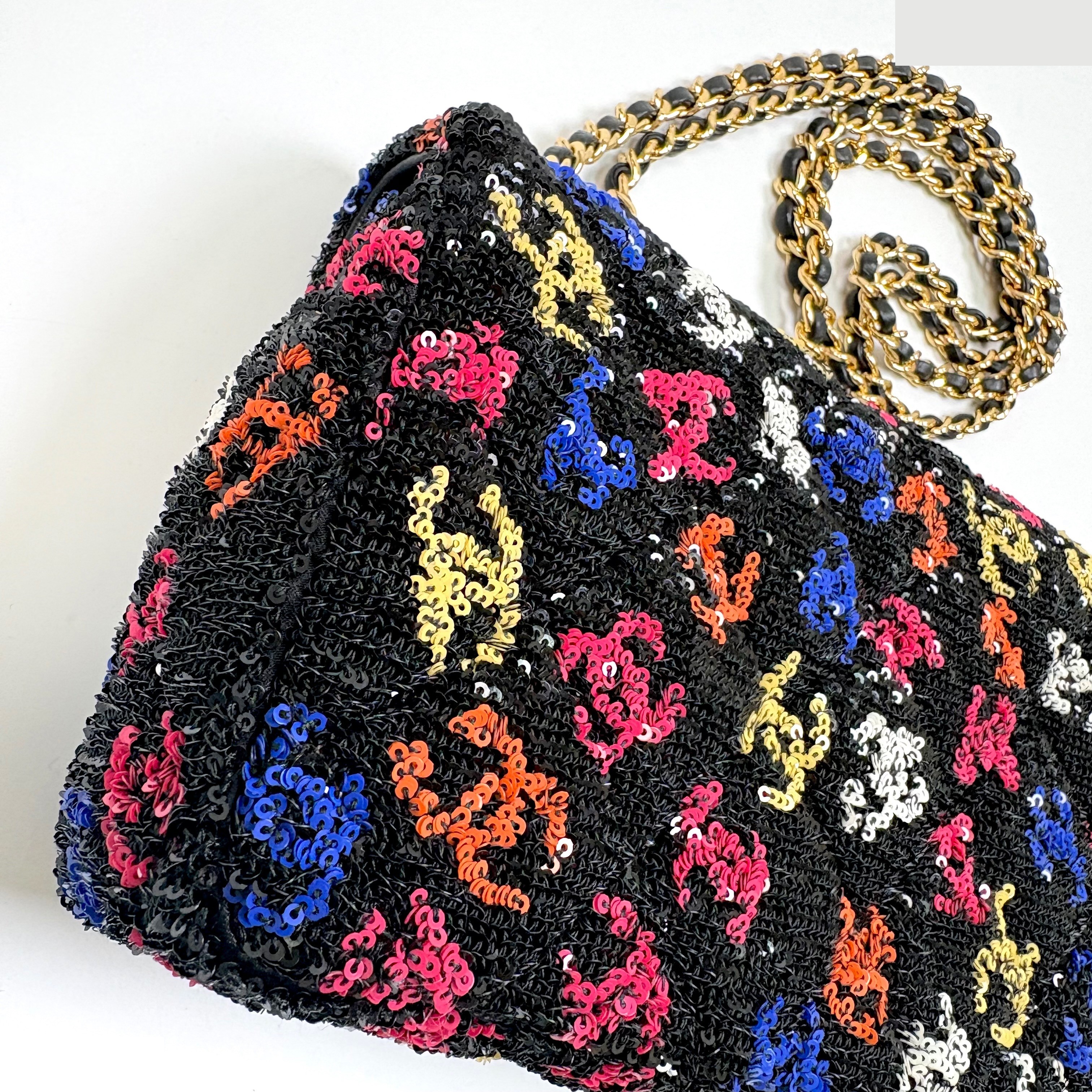 IC Matelassé Coco Mark Sequin Shoulder Bag — view 7