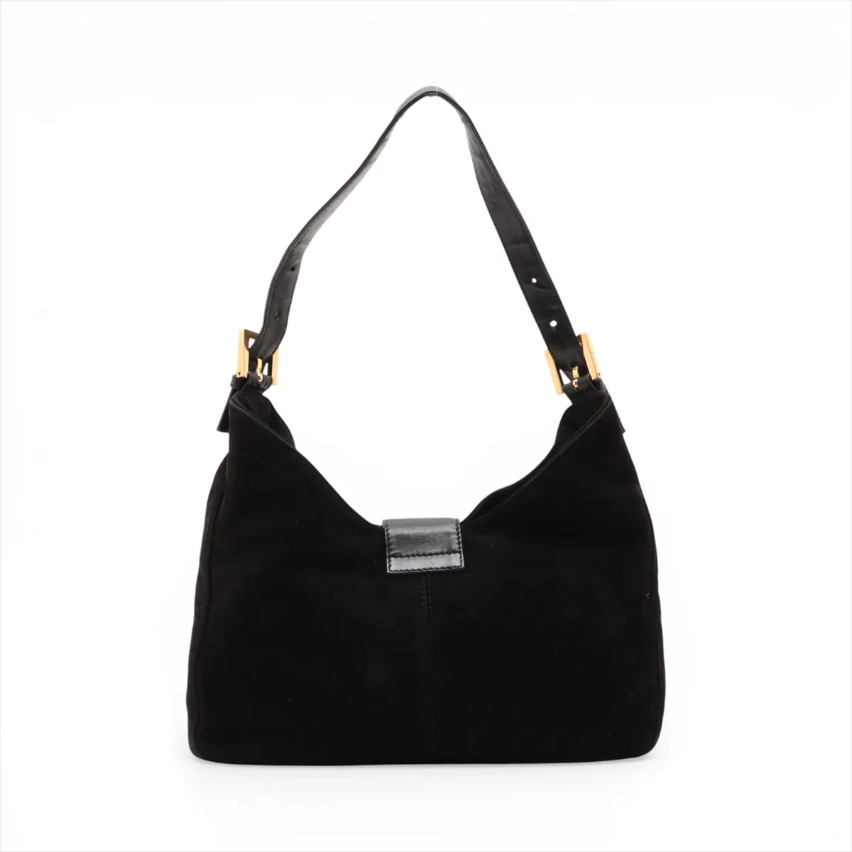 suede shoulder bag, black — view 2