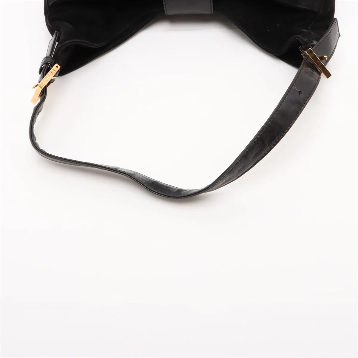 suede shoulder bag, black — view 5