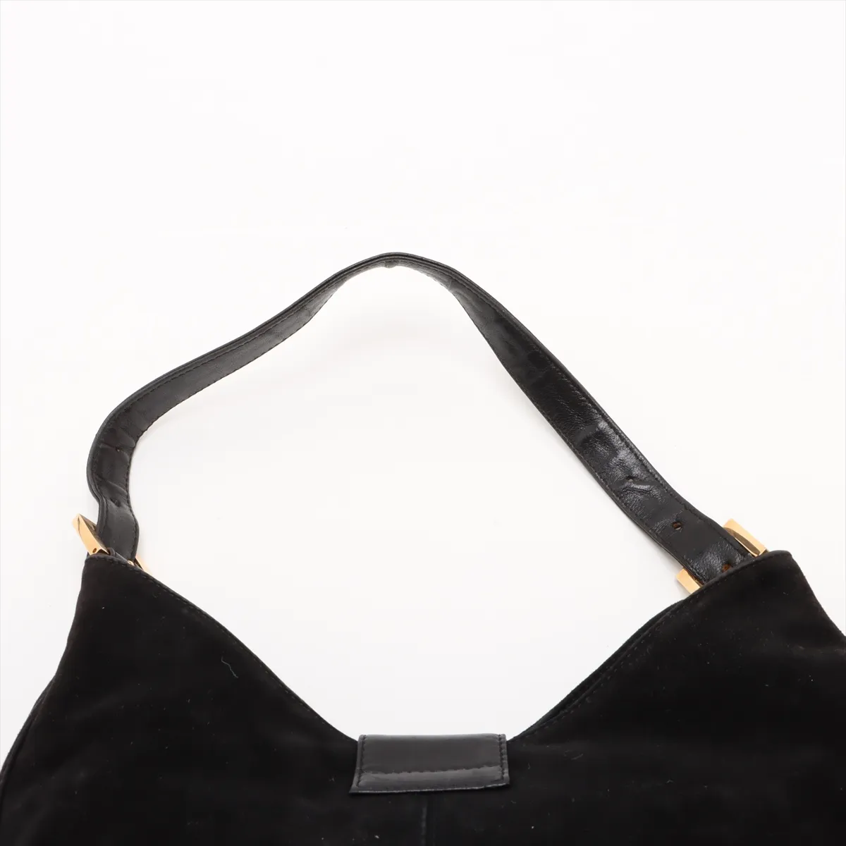 suede shoulder bag, black — view 6