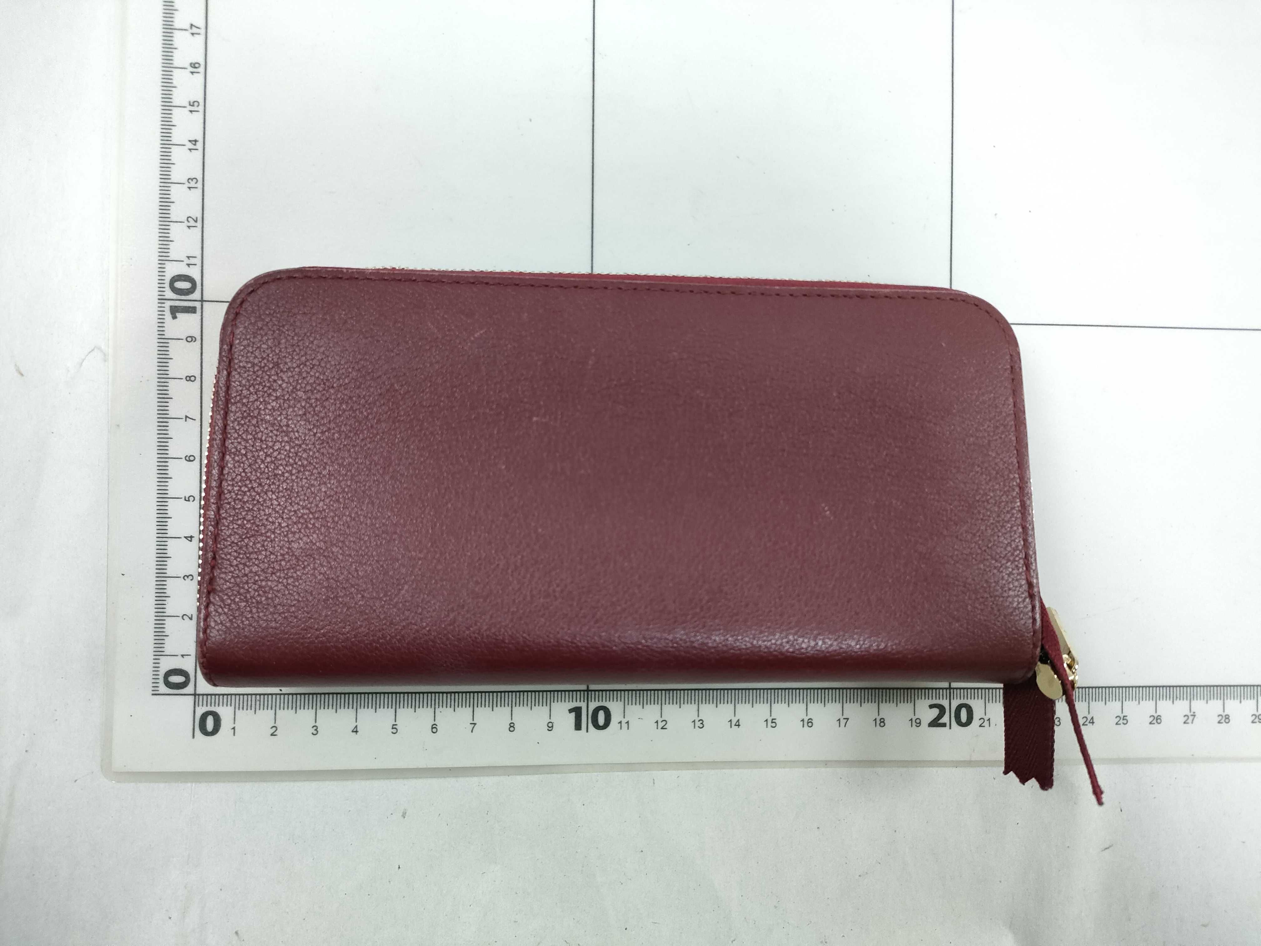 Bordeaux Leather Gold Long Wallet — view 2