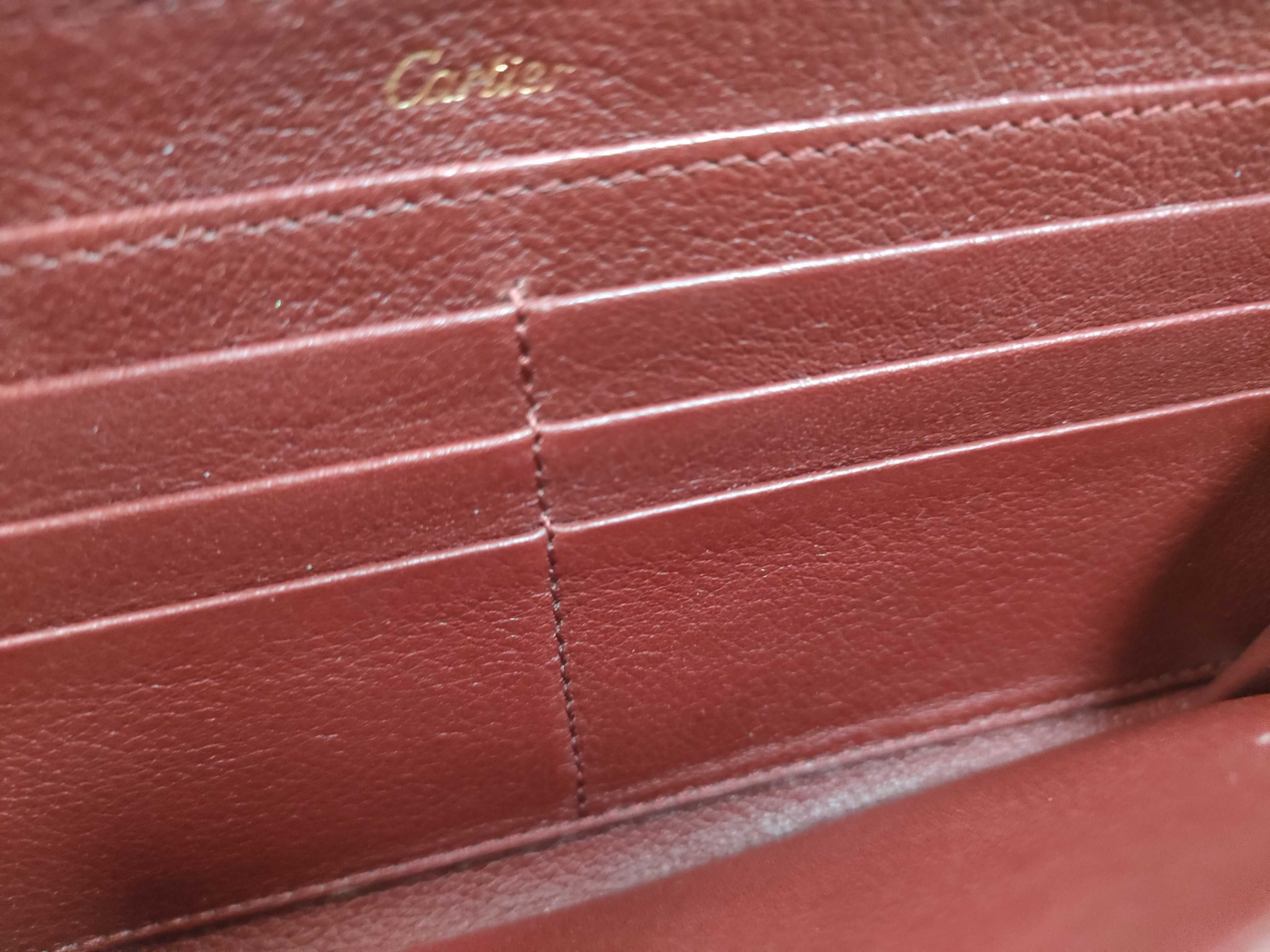 Bordeaux Leather Gold Long Wallet — view 11