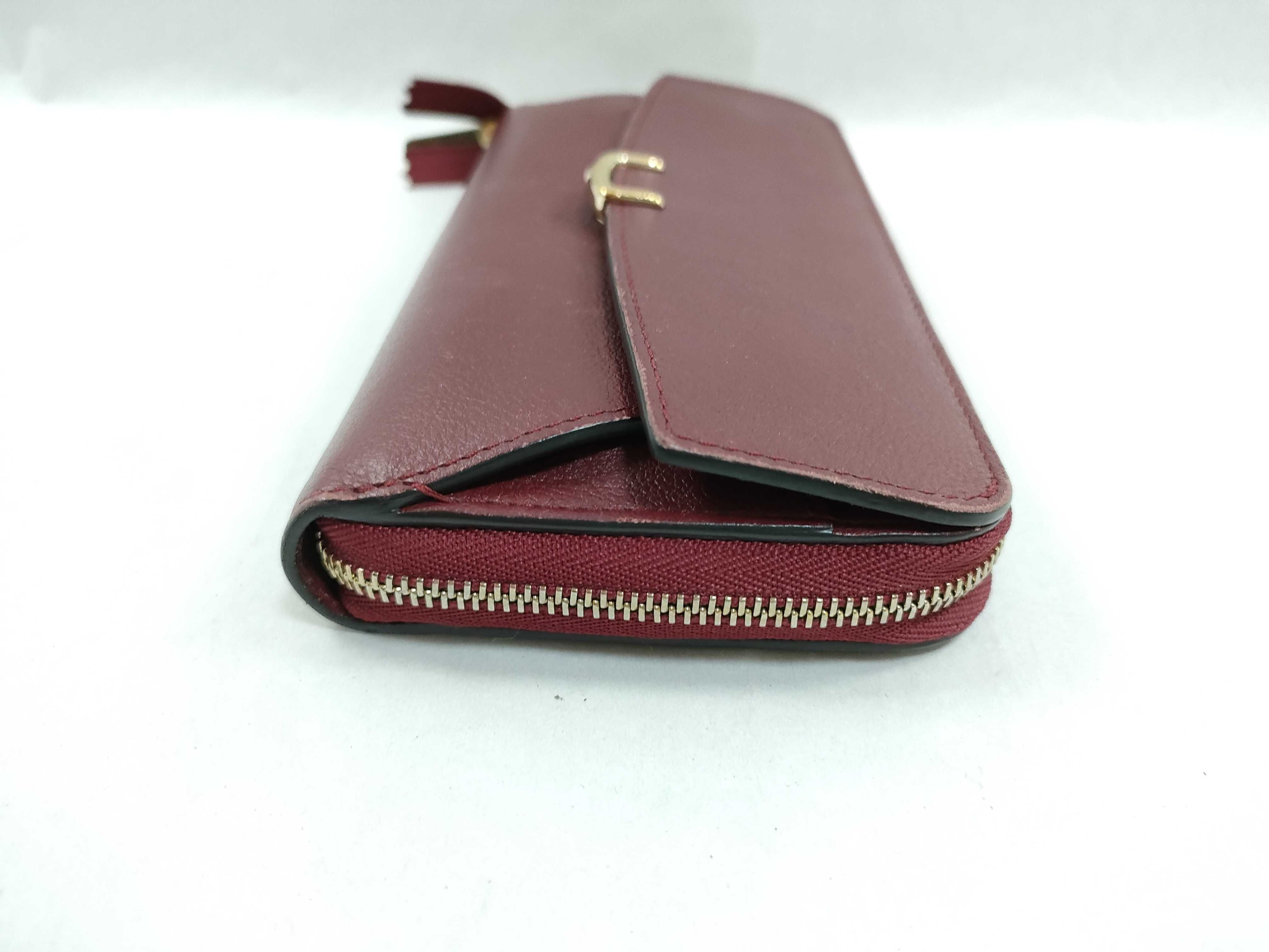 Bordeaux Leather Gold Long Wallet — view 4