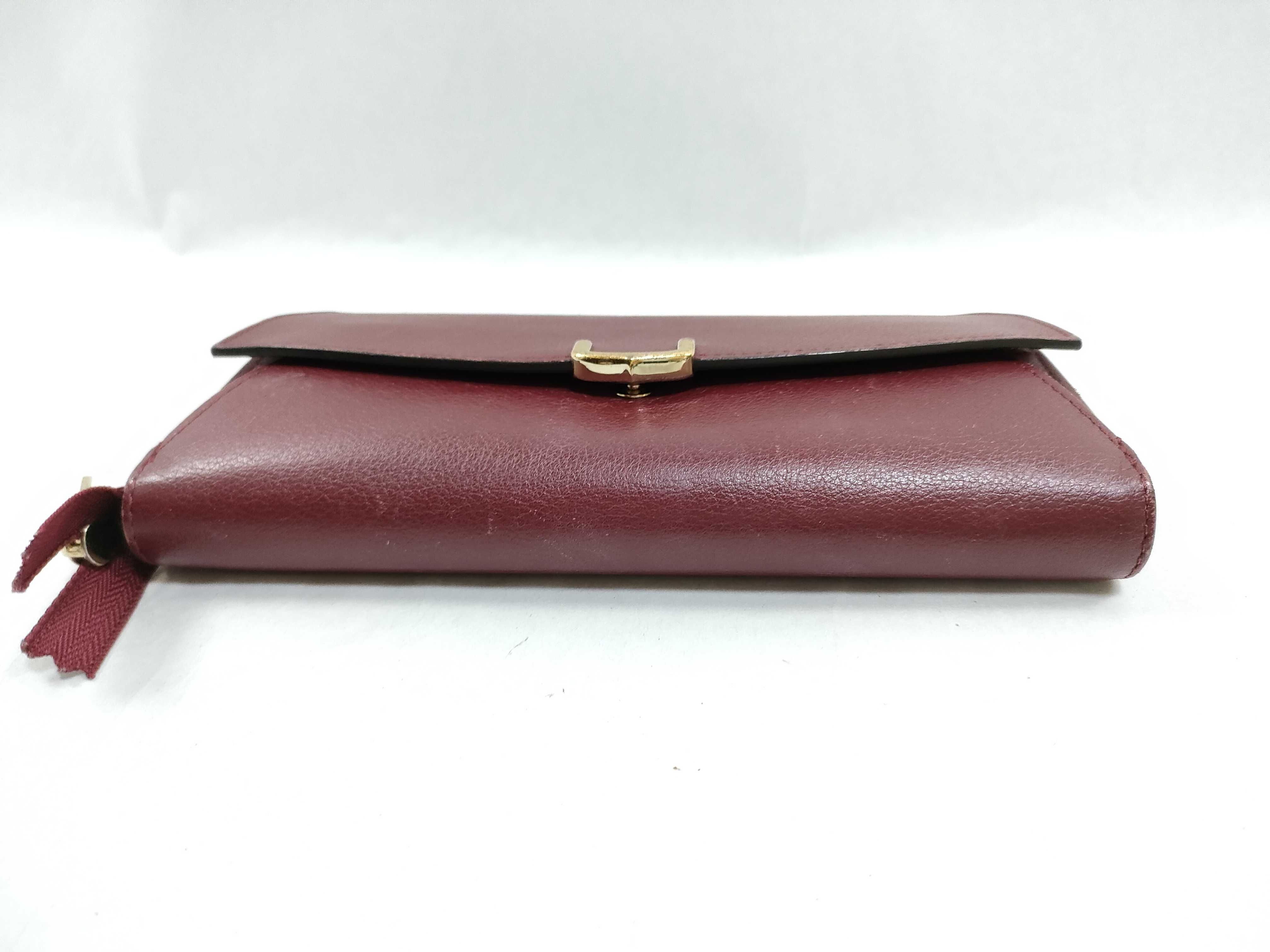 Bordeaux Leather Gold Long Wallet — view 5