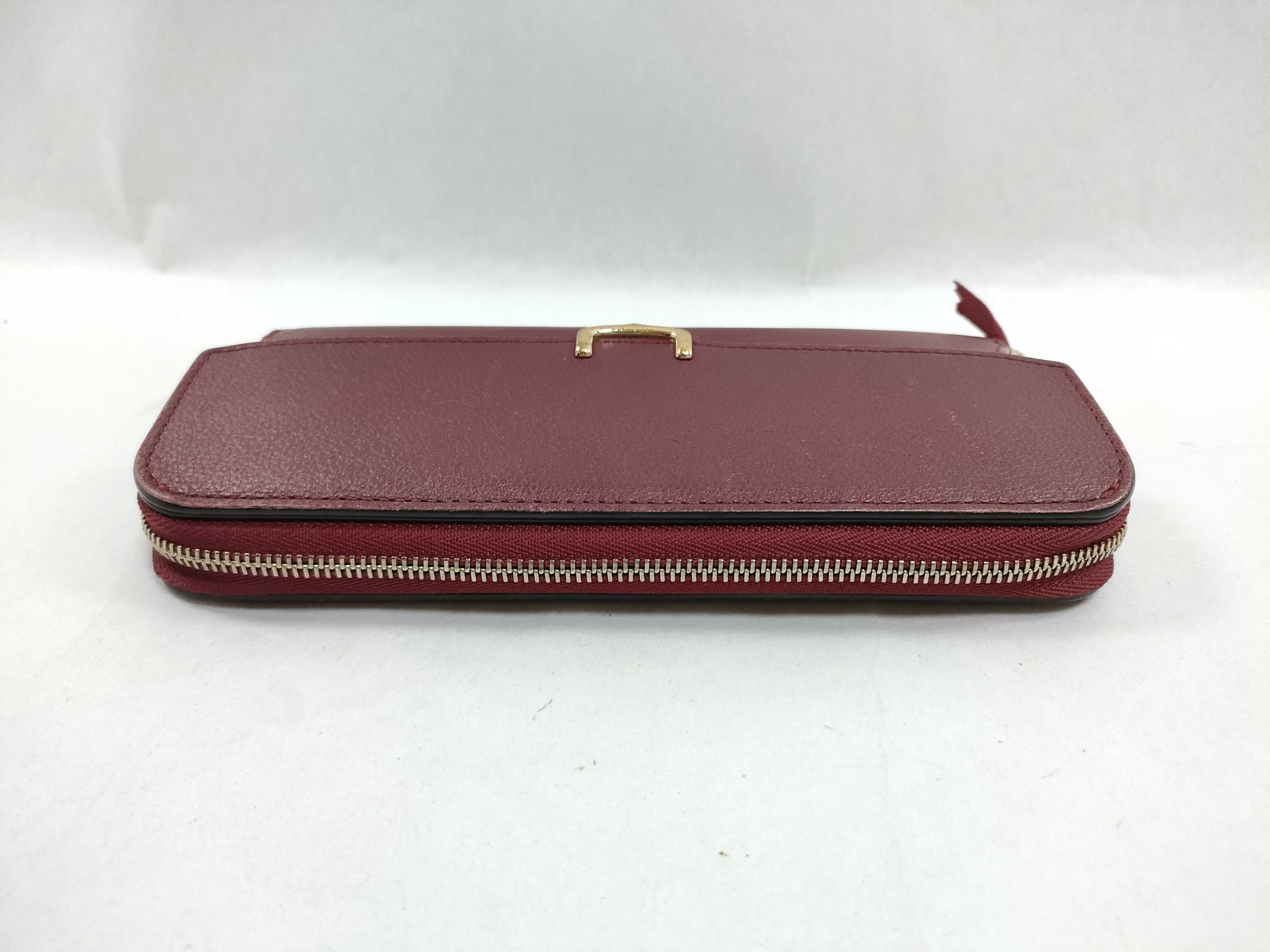 Bordeaux Leather Gold Long Wallet — view 6