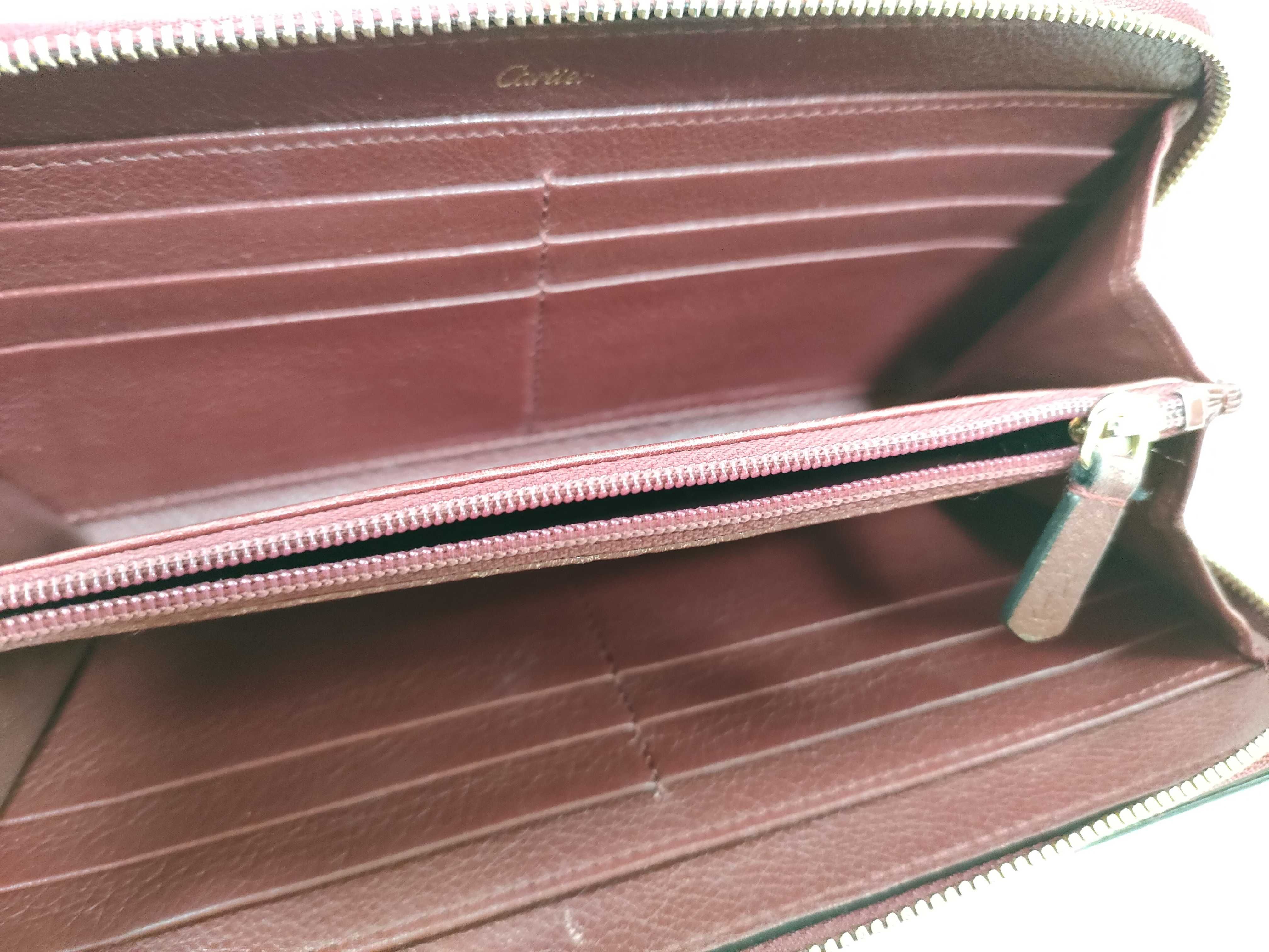 Bordeaux Leather Gold Long Wallet — view 7