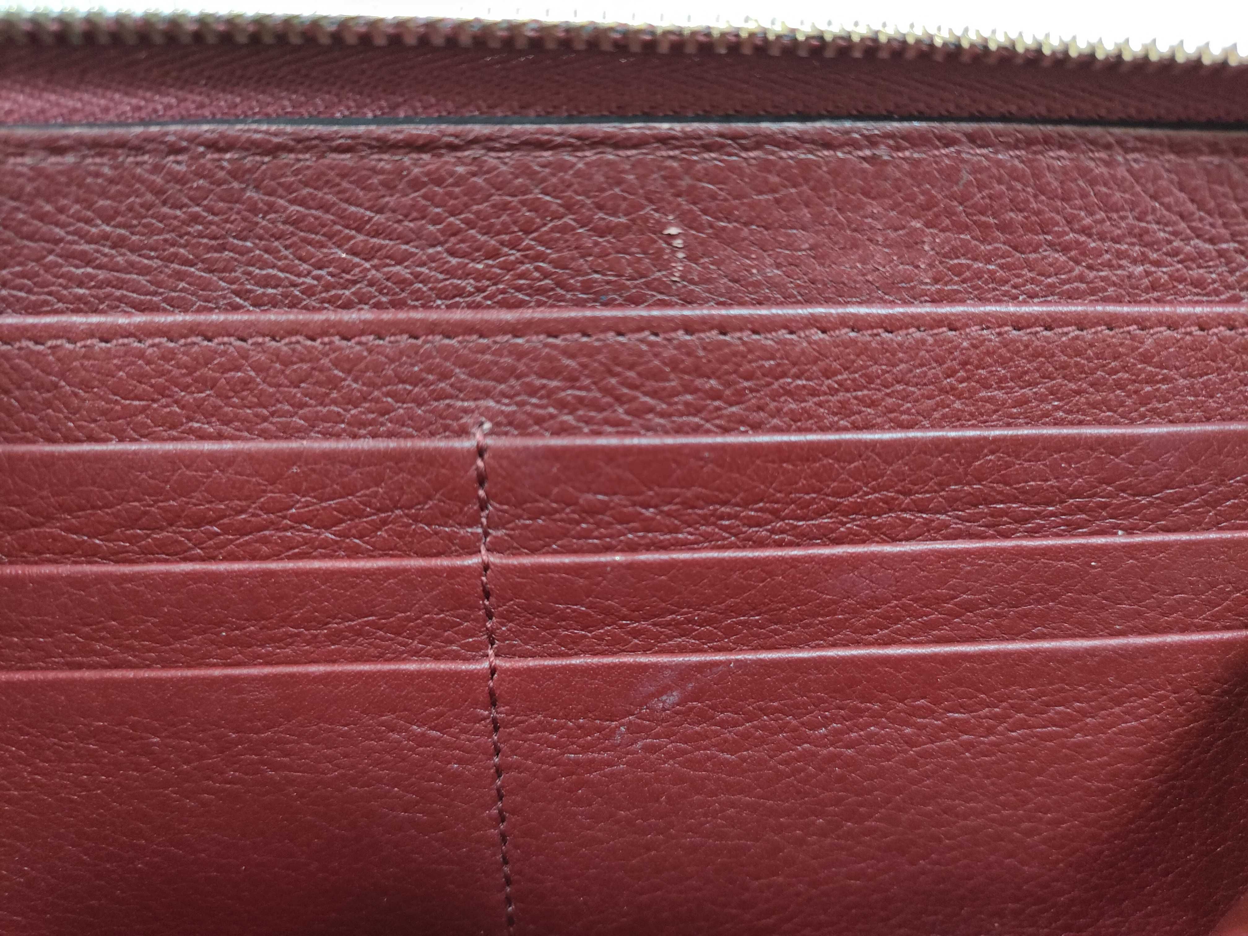 Bordeaux Leather Gold Long Wallet — view 10