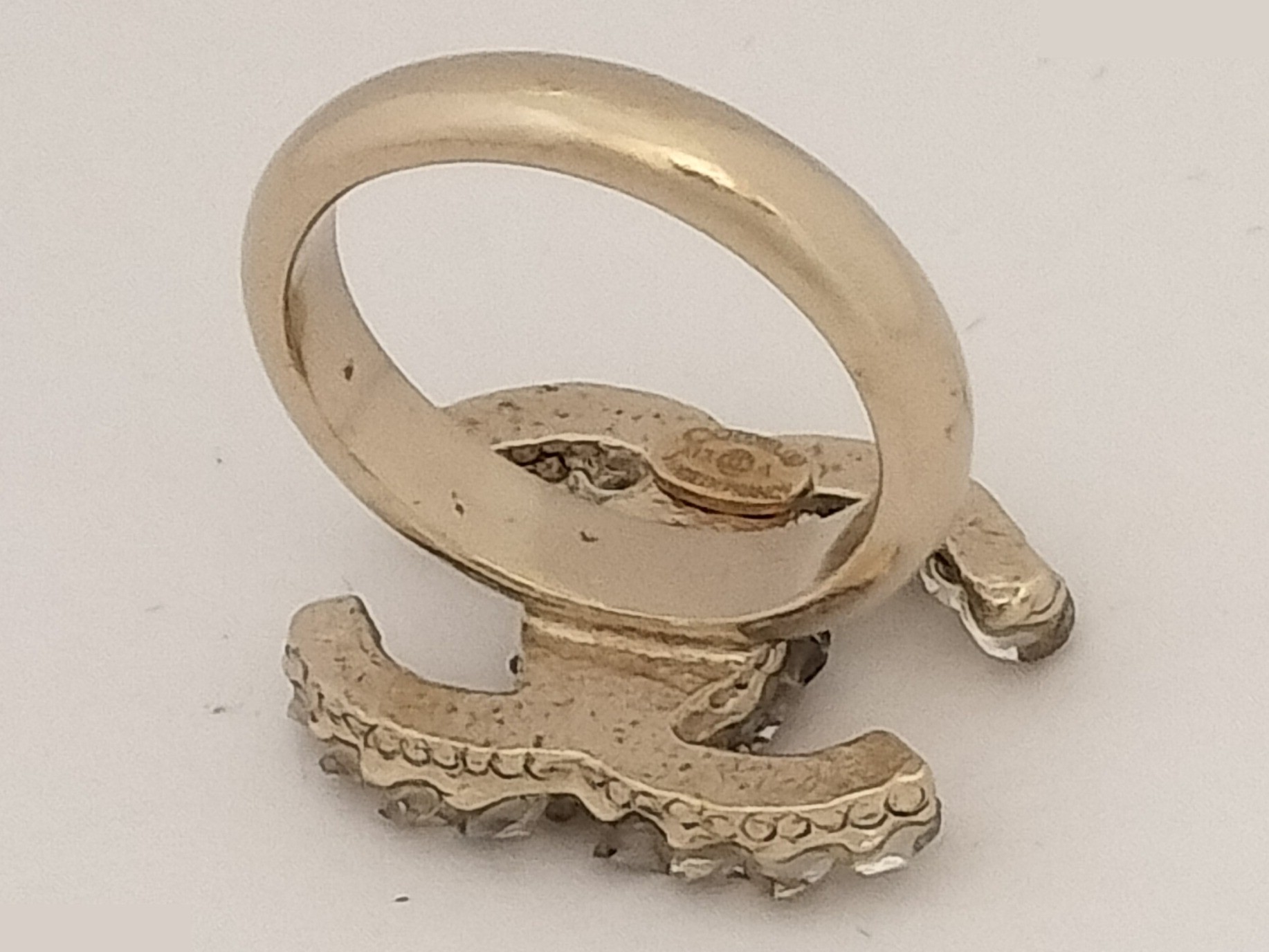 Coco Rhinestone Gold Ring, Size #12 — view 3