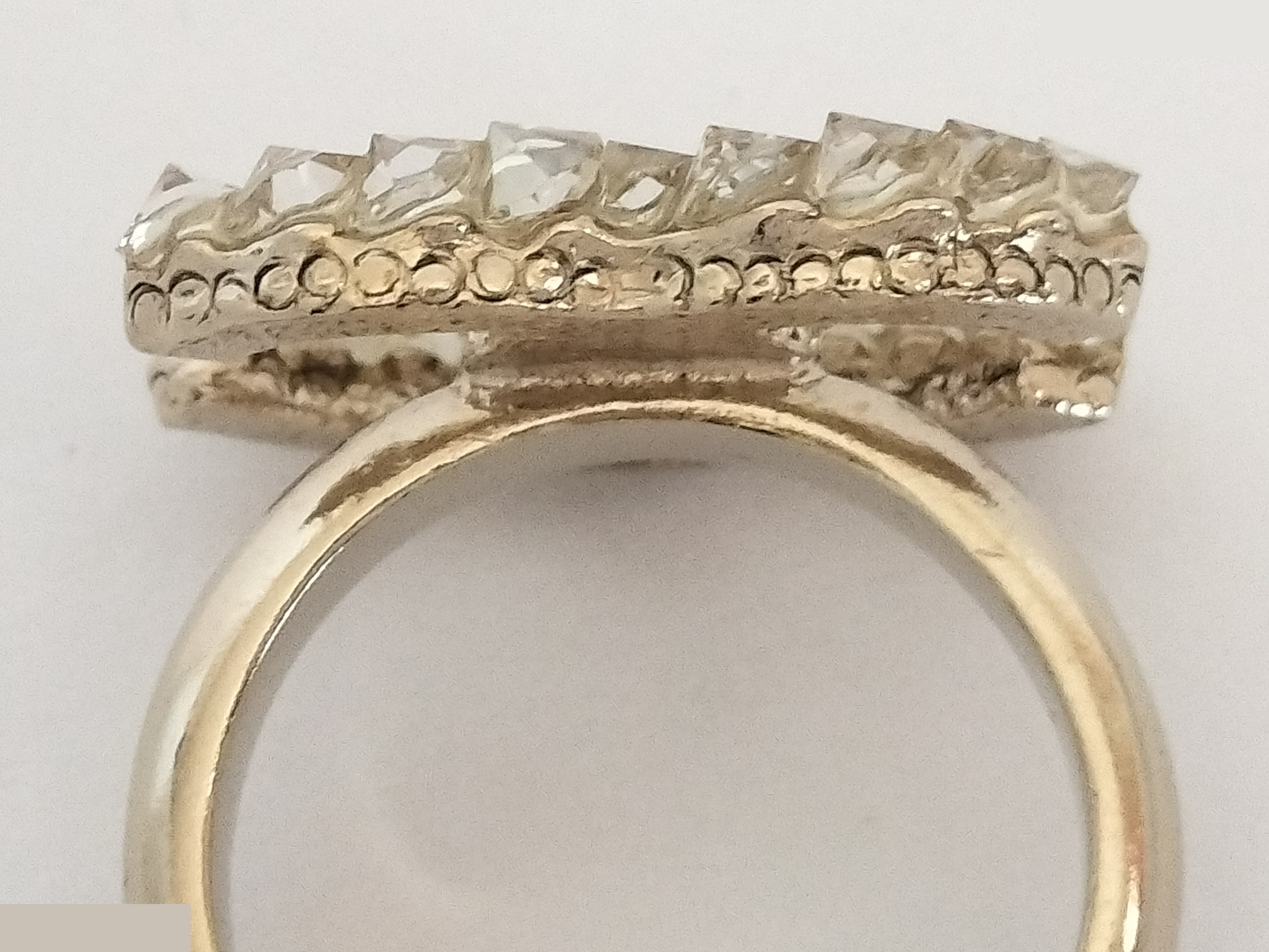 Coco Rhinestone Gold Ring, Size #12 — view 5