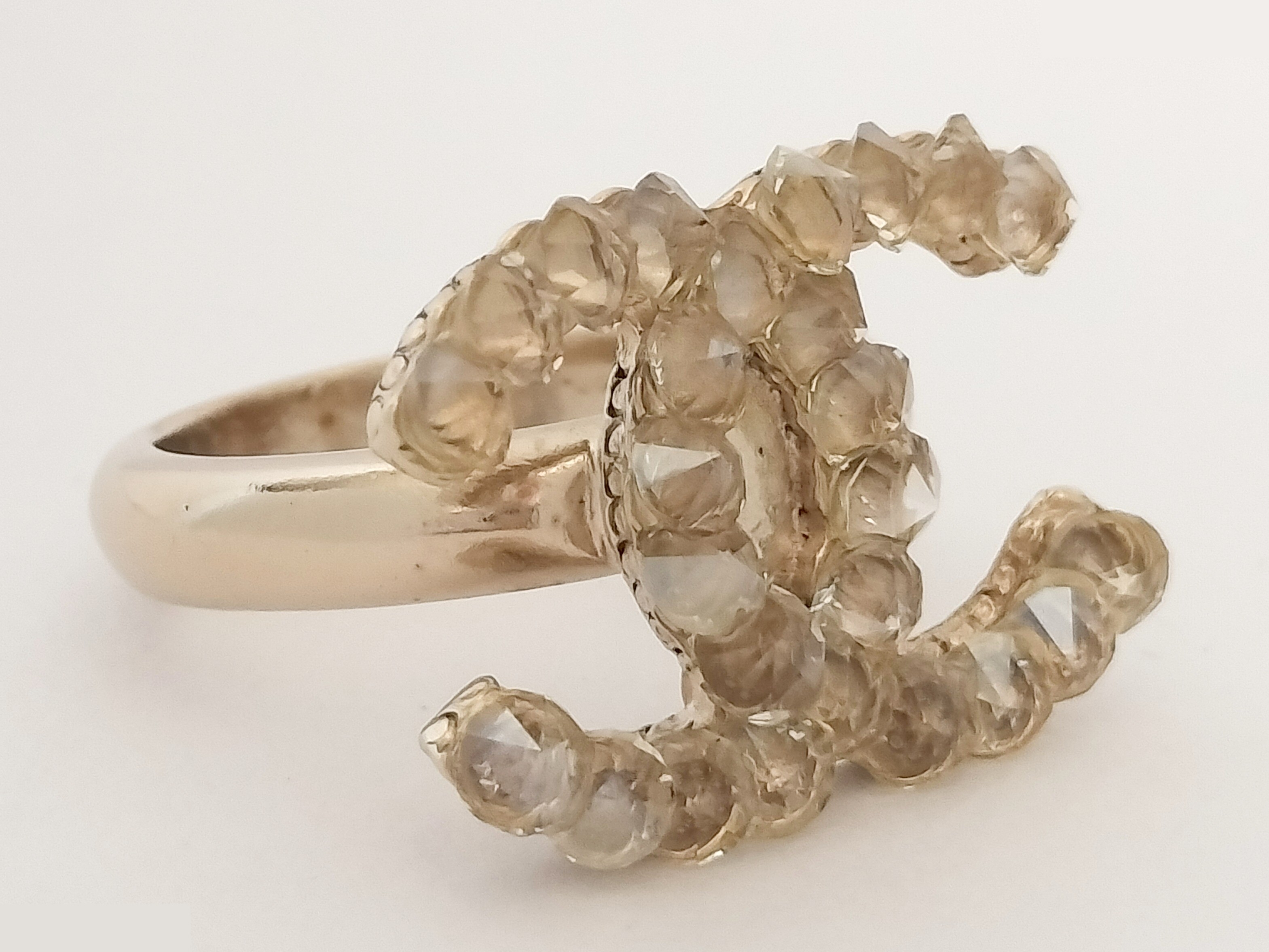 Coco Rhinestone Gold Ring, Size #12 — view 7