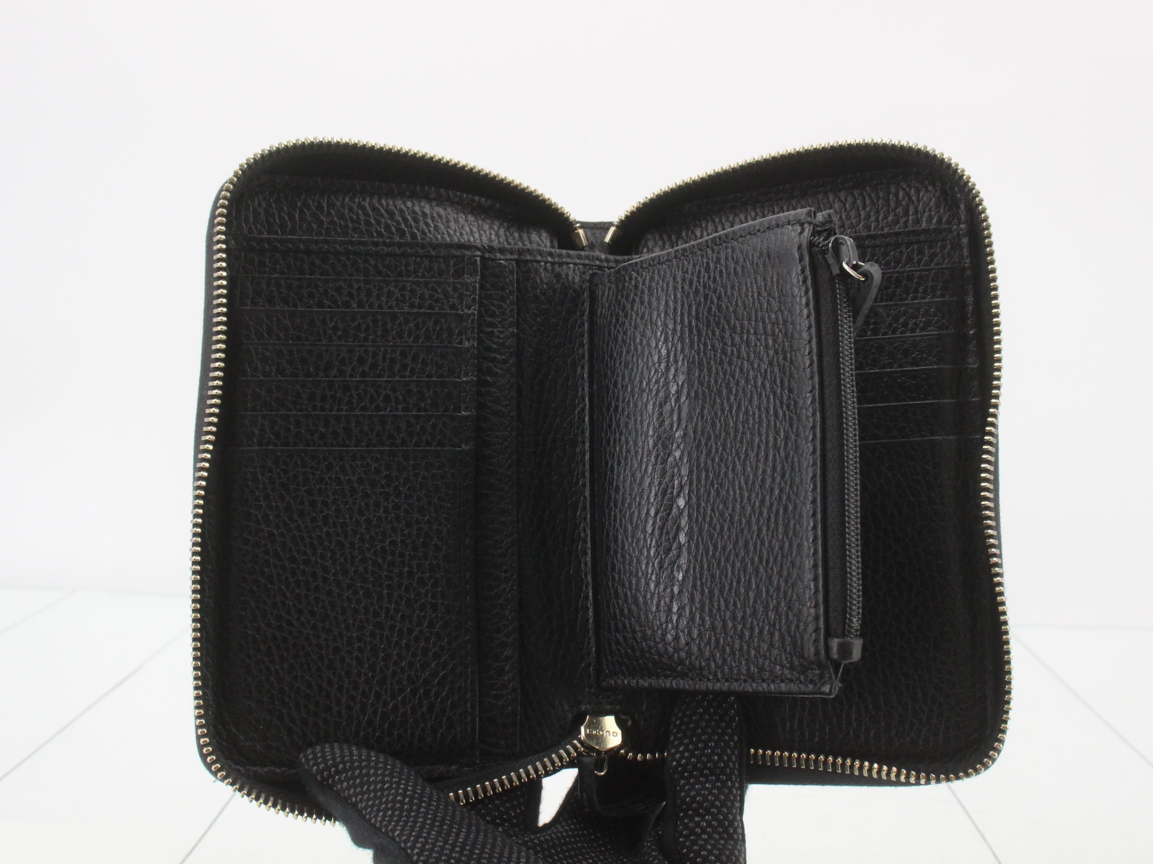 Interlocking Long Wallet, Black, 464884, 0959 — view 4