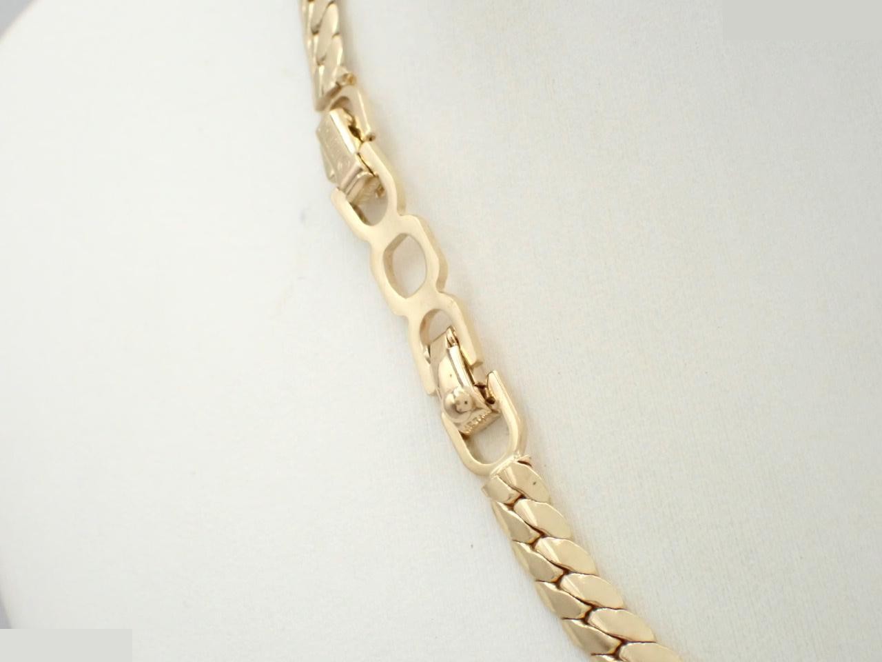 CD logo rhinestone necklace, gold, chain approximately 41cm — view 2