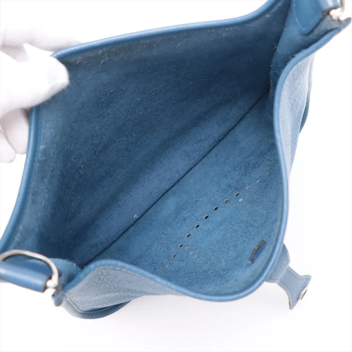 Evelyn 2 29 PM Taurillon Clemence Blue Brighton Silver hardware K:2007 — view 6