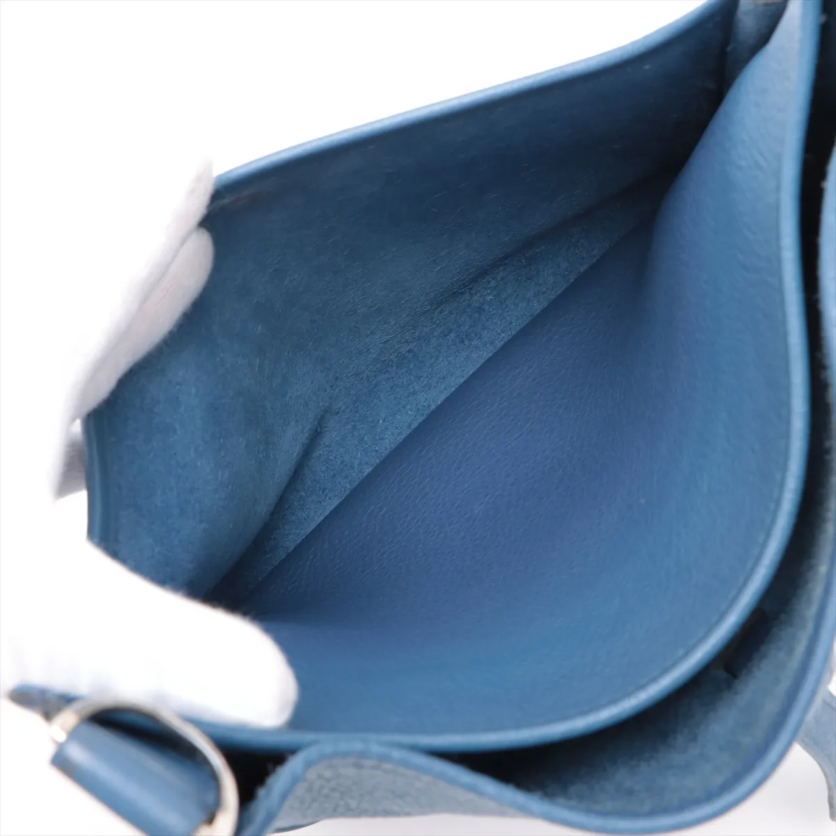 Evelyn 2 29 PM Taurillon Clemence Blue Brighton Silver hardware K:2007 — view 7