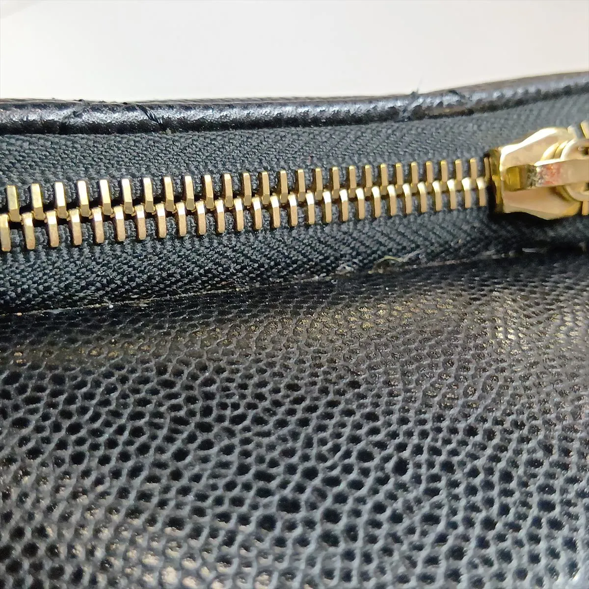 Matelassé Caviar Skin 2-Way Shoulder Bag, Black with Gold Hardware, U4KKHEGL, Random Plate — view 15