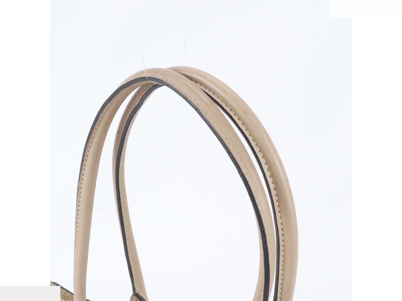 Checked leather tote bag — view 2