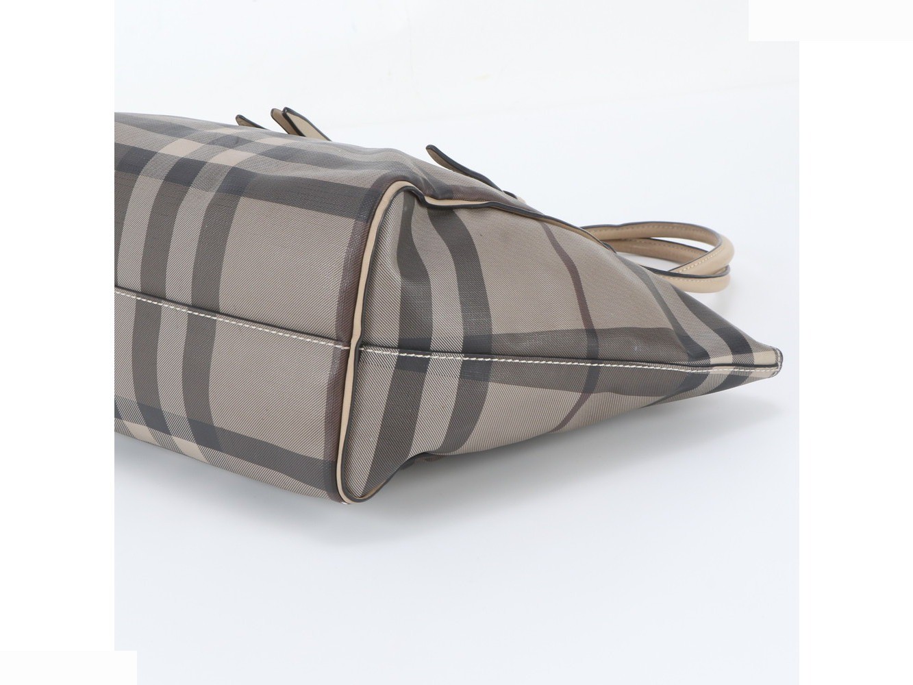 Checked leather tote bag — view 4