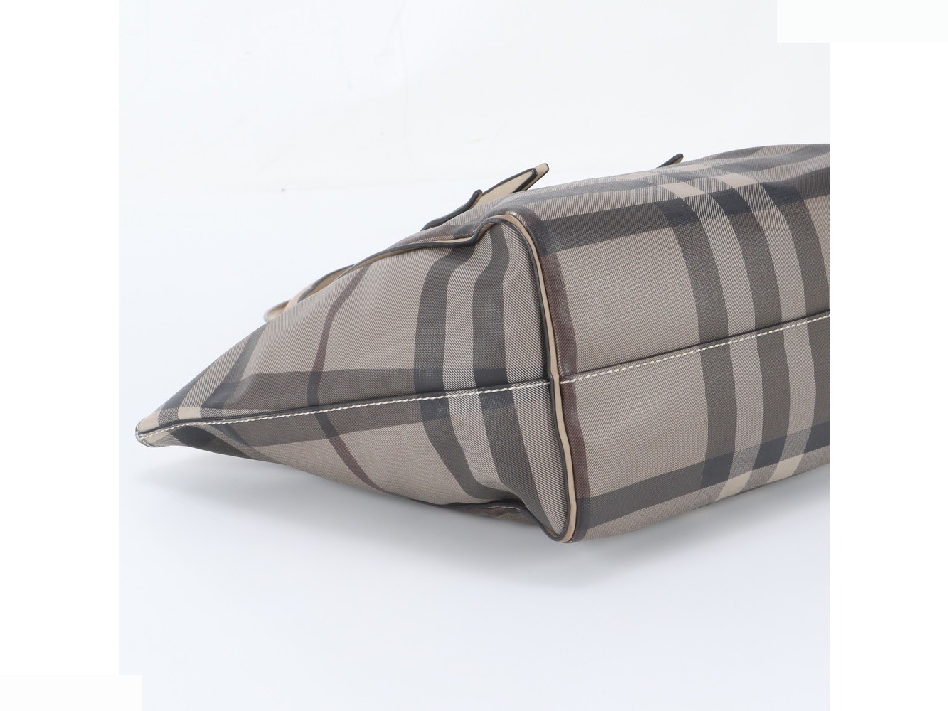 Checked leather tote bag — view 5