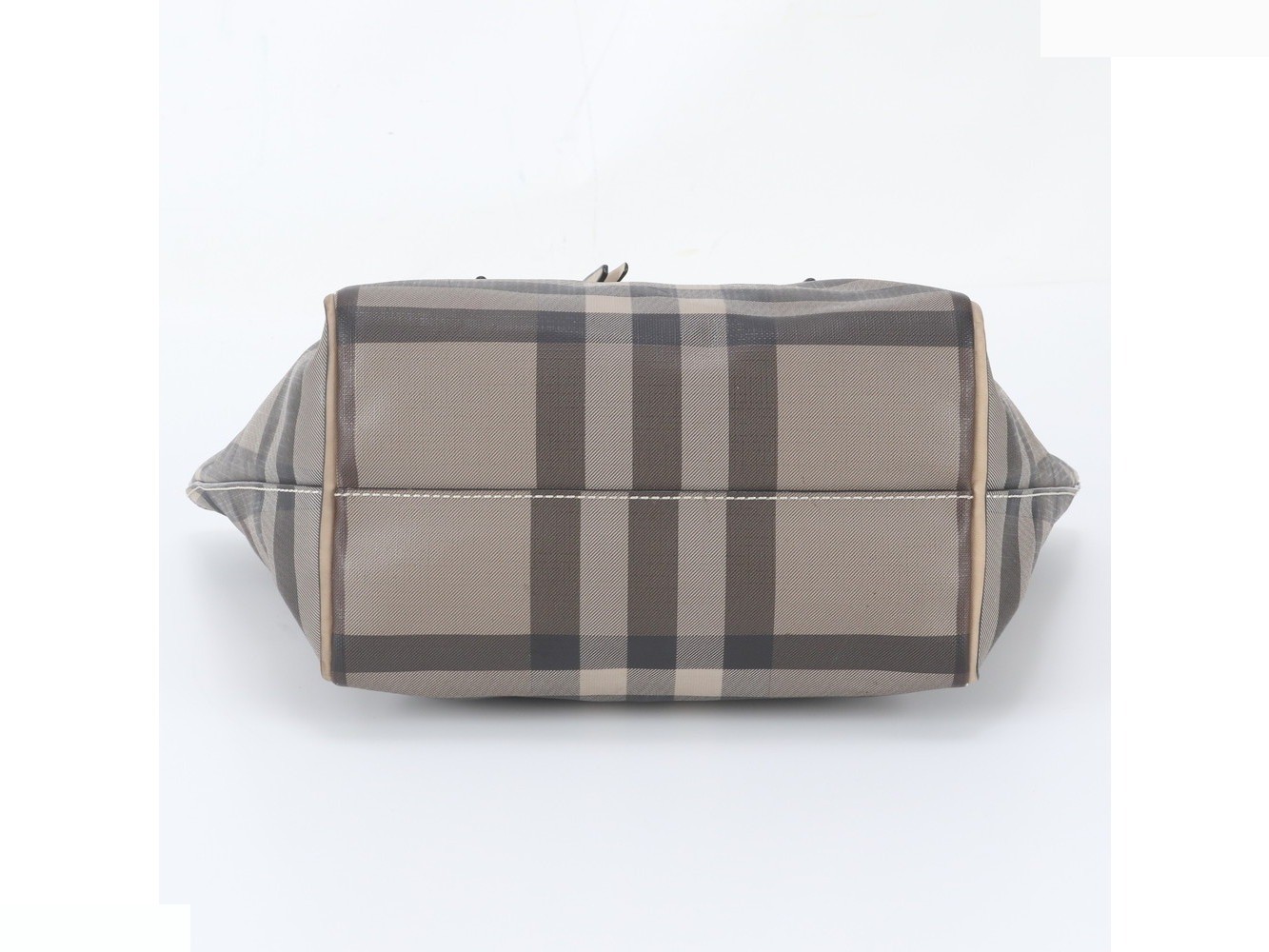 Checked leather tote bag — view 6