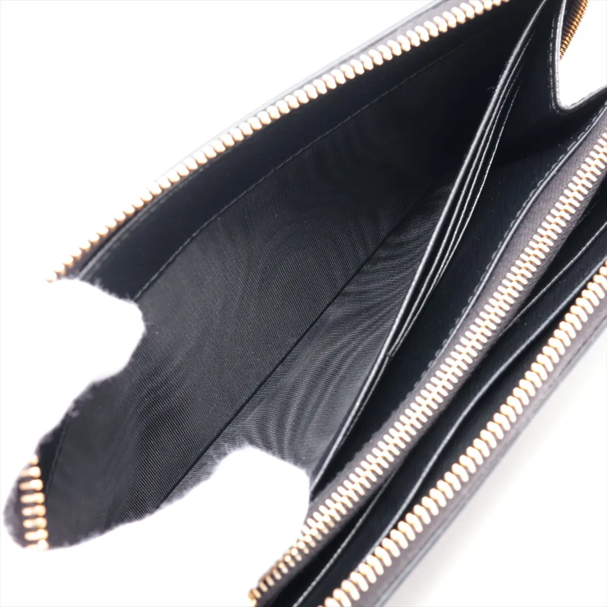 Saffiano 1ML506 Leather Round Zip Wallet, Black — view 4